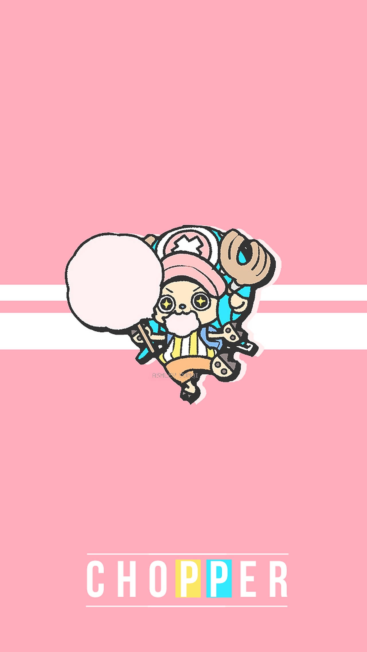 Fondo de pantalla de Chopper de One Piece con algodón de azúcar para iPhone Fondos de pantalla