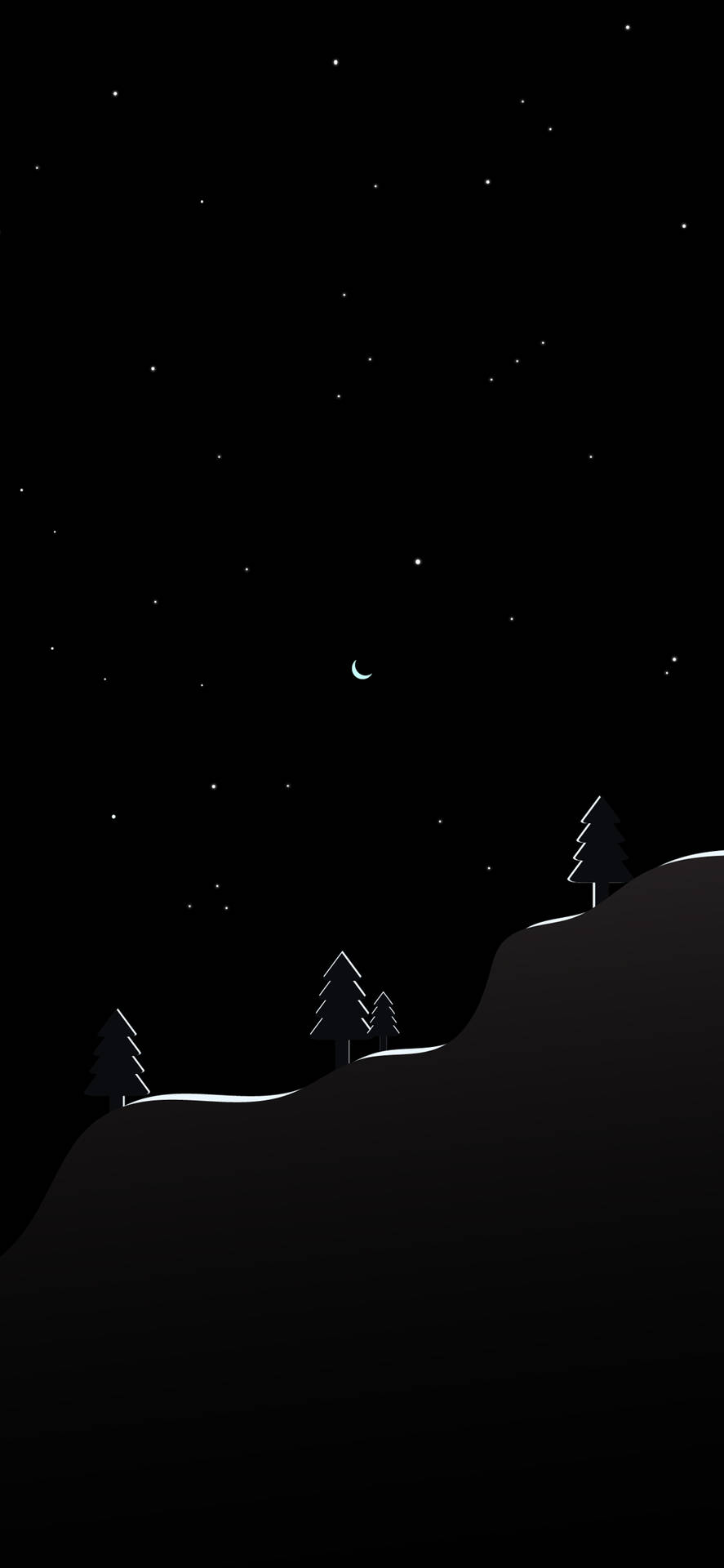 Fondo de pantalla negro minimalista de naturaleza nocturna — iPhone Fondos de pantalla