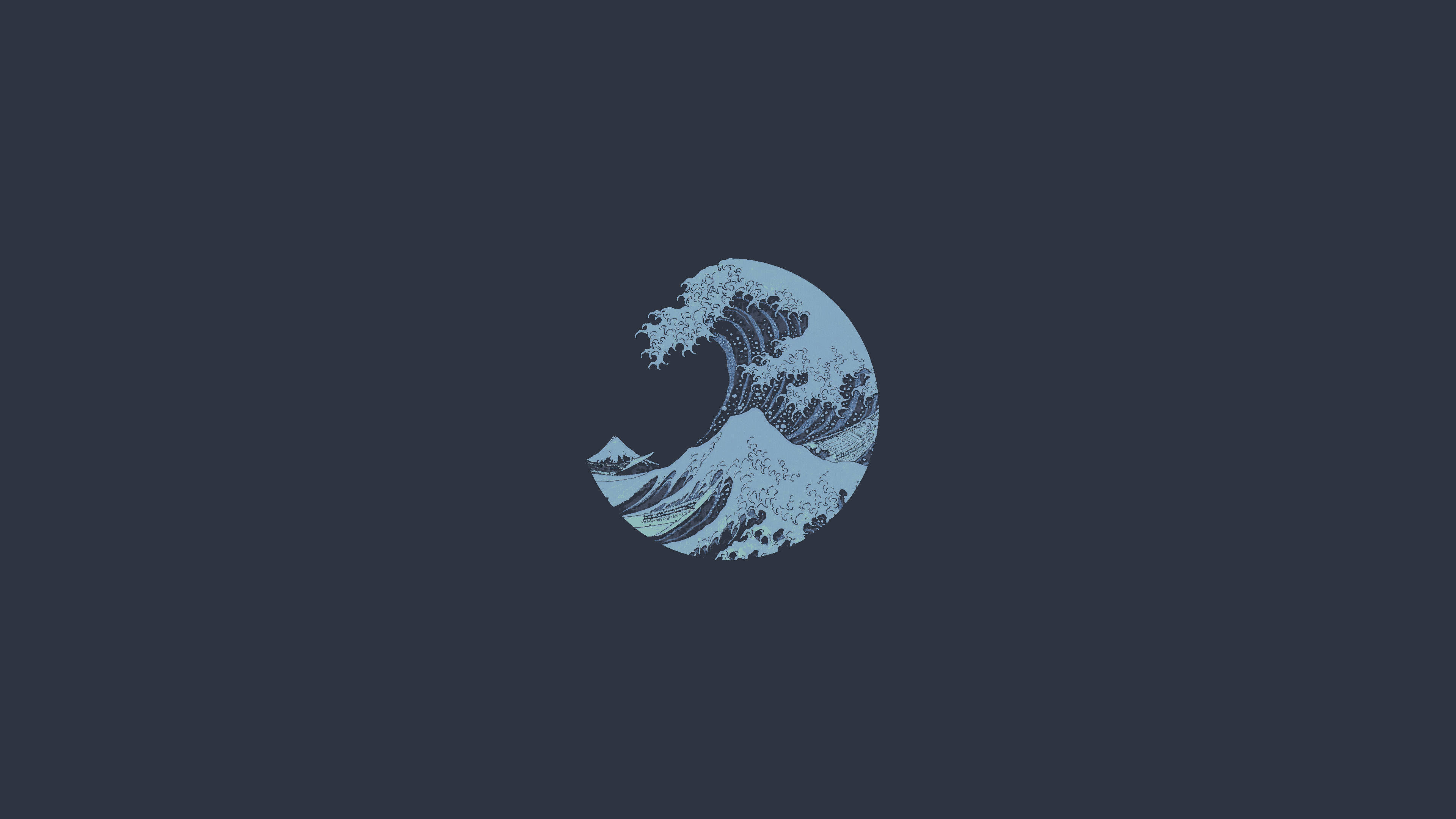 Fondo de pantalla minimalista de La Gran Ola para laptop Fondos de pantalla