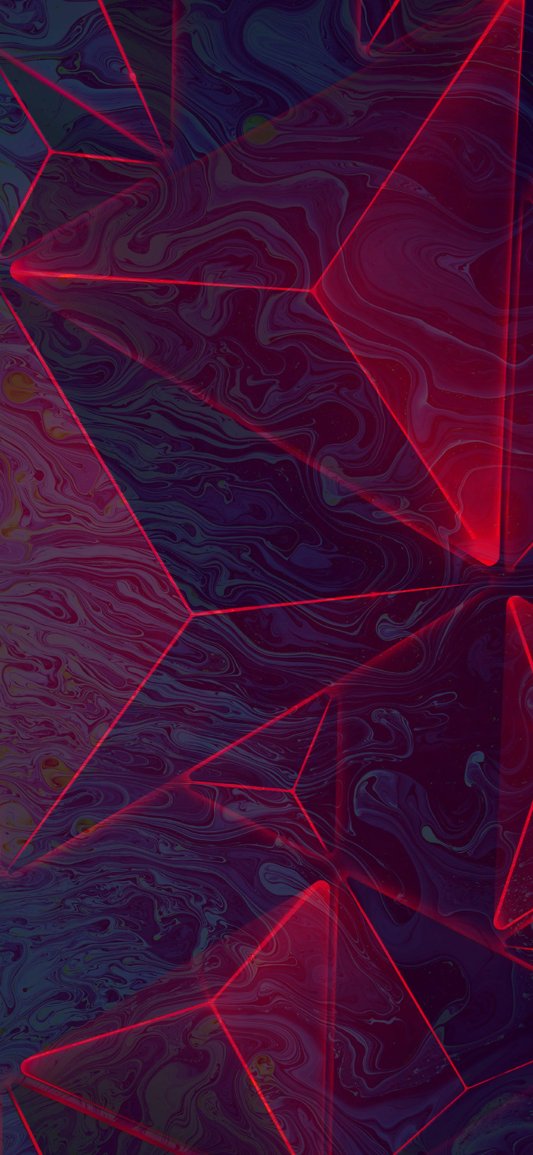 Fondo de pantalla 4K con líneas rojas de neón para iPhone Fondos de pantalla