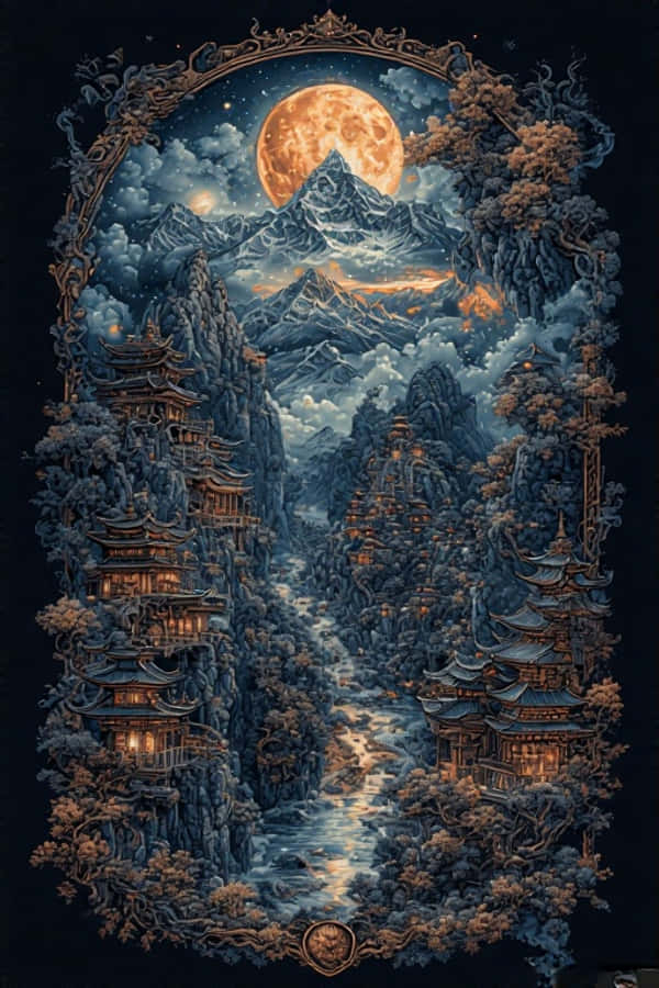 Fondo de Pantalla 4K de Escena Nocturna Tibetana con Inspiración Gótica Fondos de pantalla