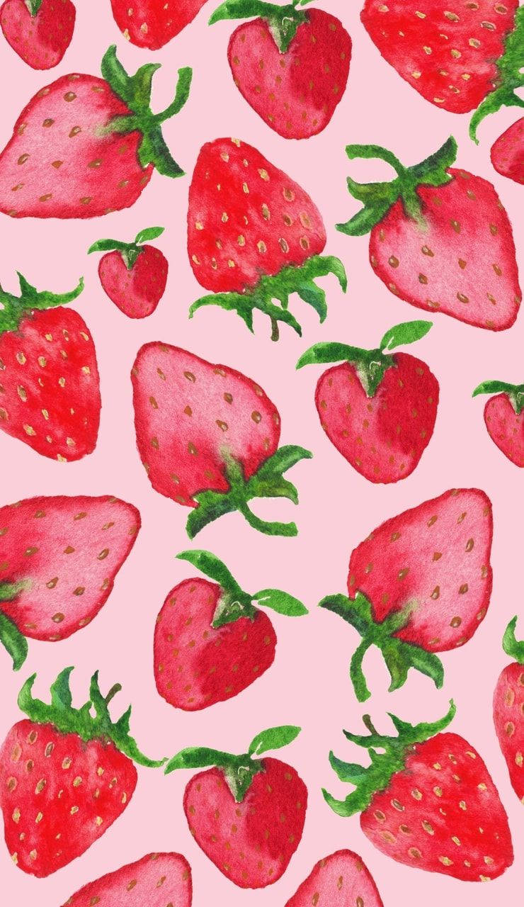 Fondo de pantalla aesthetic de fresa deliciosa para iPhone Fondos de pantalla