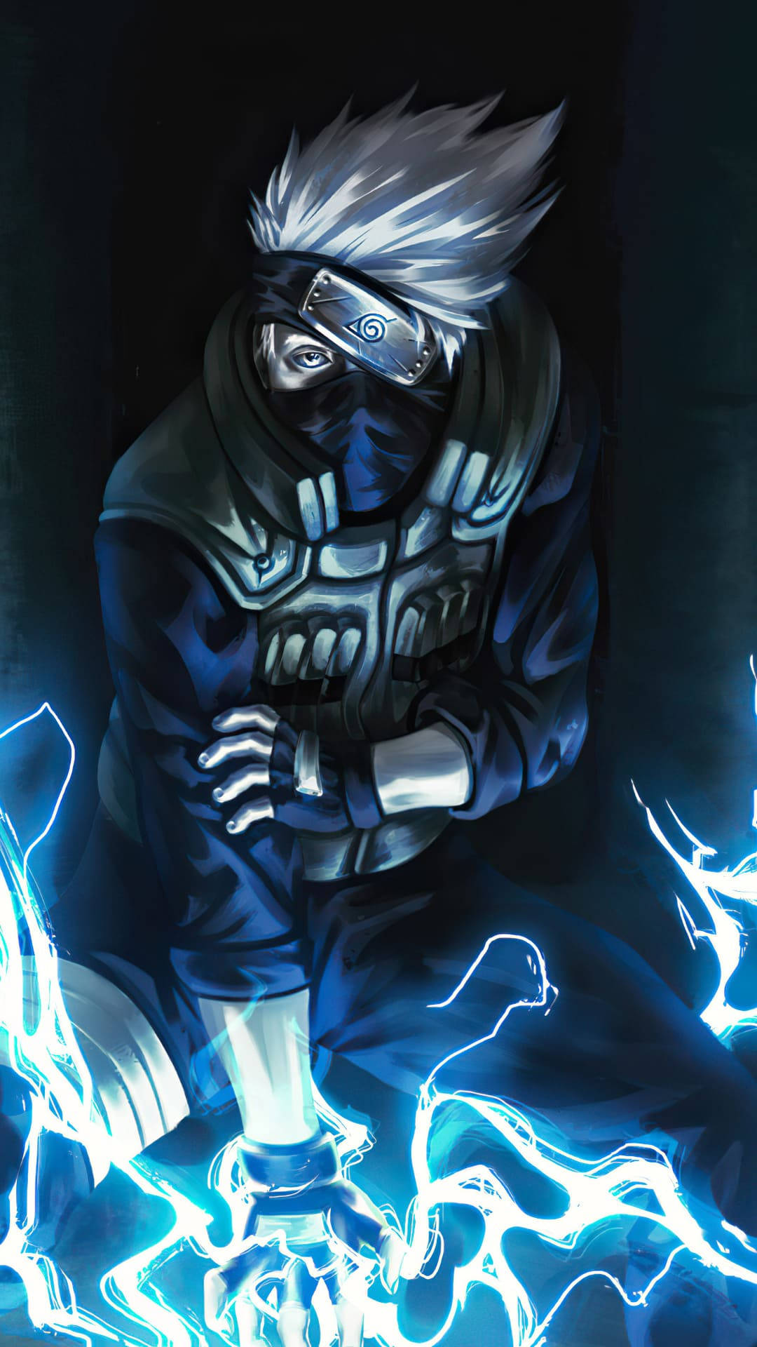 Fondo de pantalla anime genial de Kakashi con liberación de rayos Fondos de pantalla