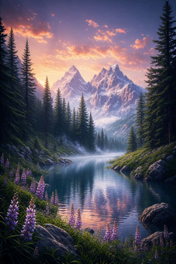 Fondo de Pantalla de Bosque Anime Encantador en la Hora Dorada Fondos de pantalla