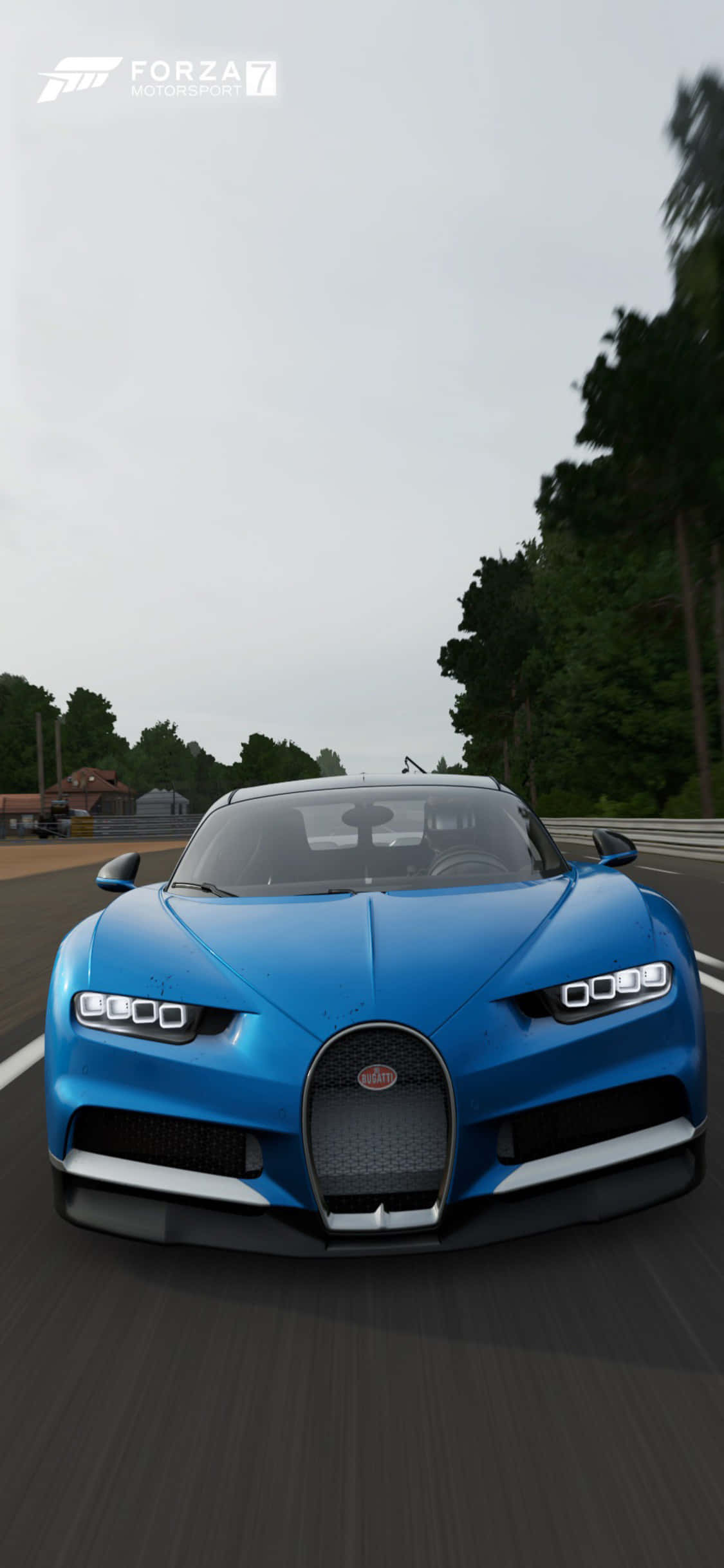 Fondo de pantalla de Bugatti Chiron azul para iPhone X Forza Motorsport 7 Fondos de pantalla