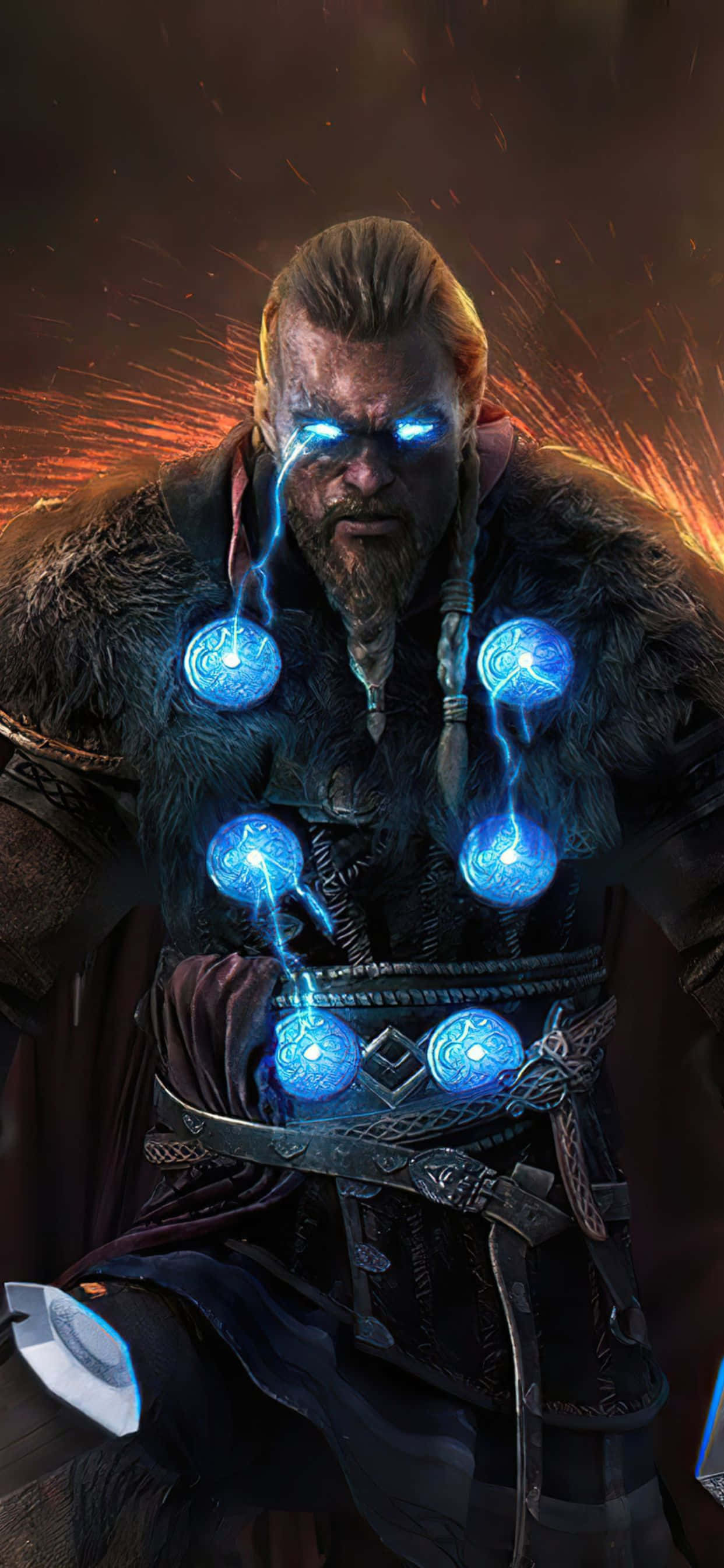 Fondo de arte de Eivor de Vikingo para iPhone Xs Max de Assassin's Creed Valhalla Fondos de pantalla
