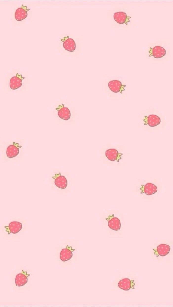 Fondo de pantalla de fresa estético para pantalla de bloqueo de iPhone Fondos de pantalla