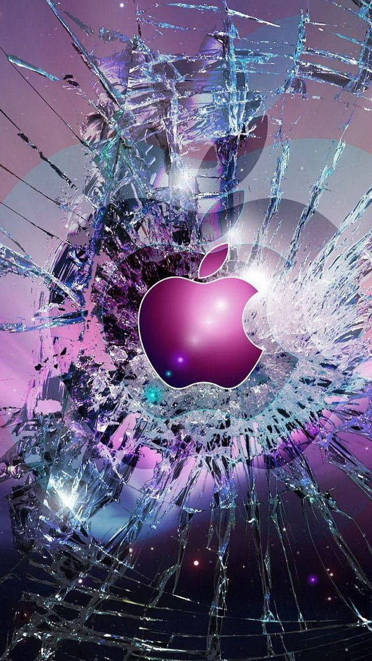 Fondo de pantalla de logo de Apple morado para iPhone Fondos de pantalla