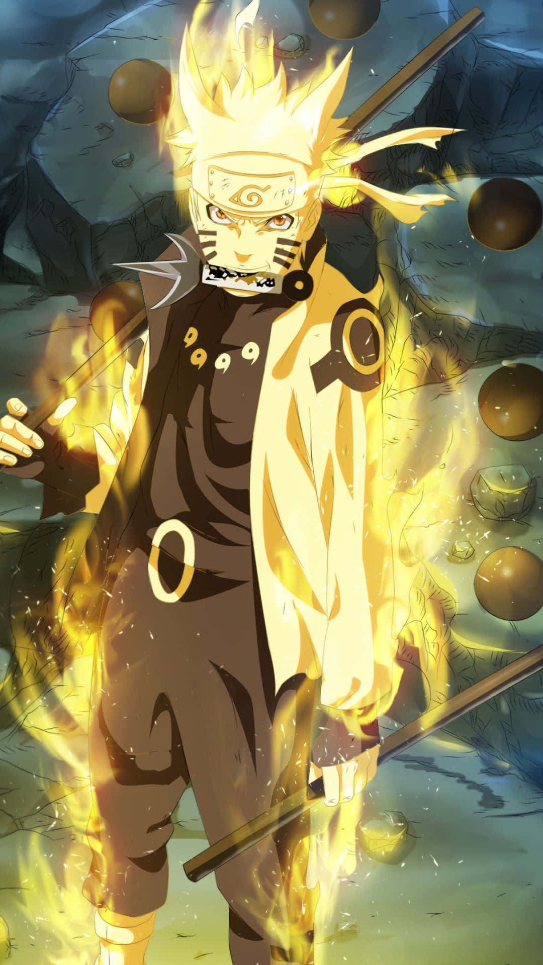 Fondo de pantalla de Naruto lleno de acción para tu teléfono Fondos de pantalla