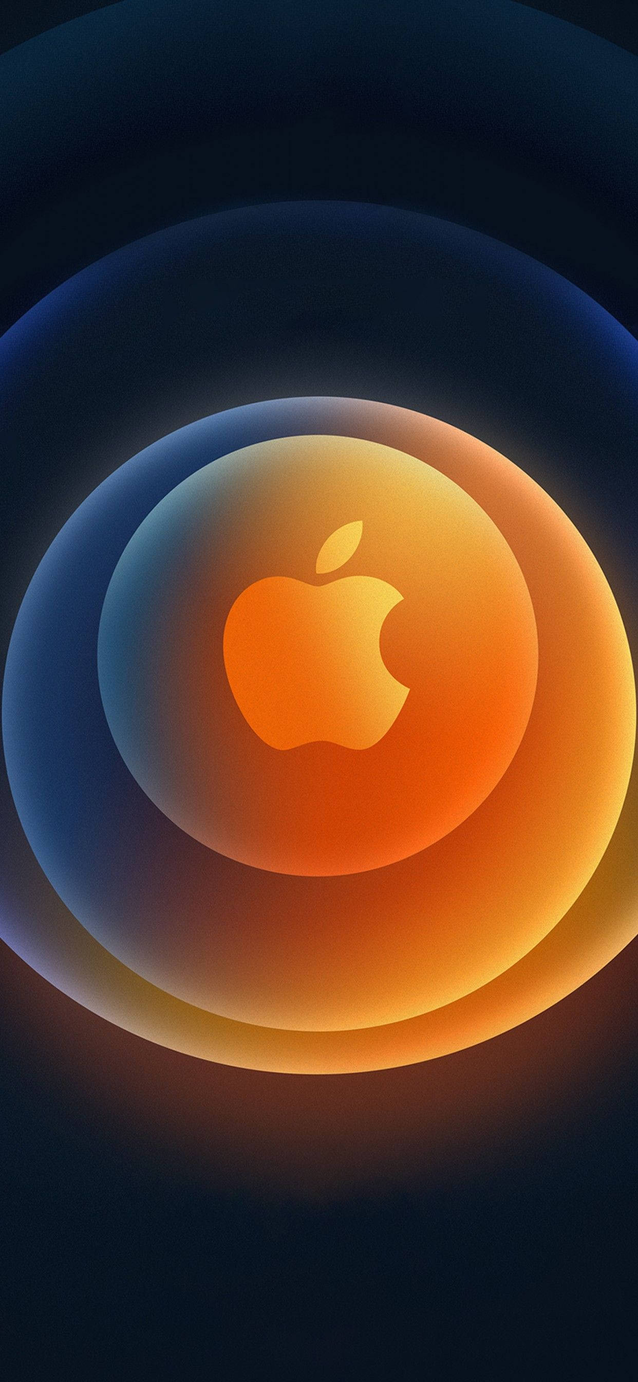 Fondo de pantalla dorado del iPhone 12 Pro Max con logotipo Fondos de pantalla