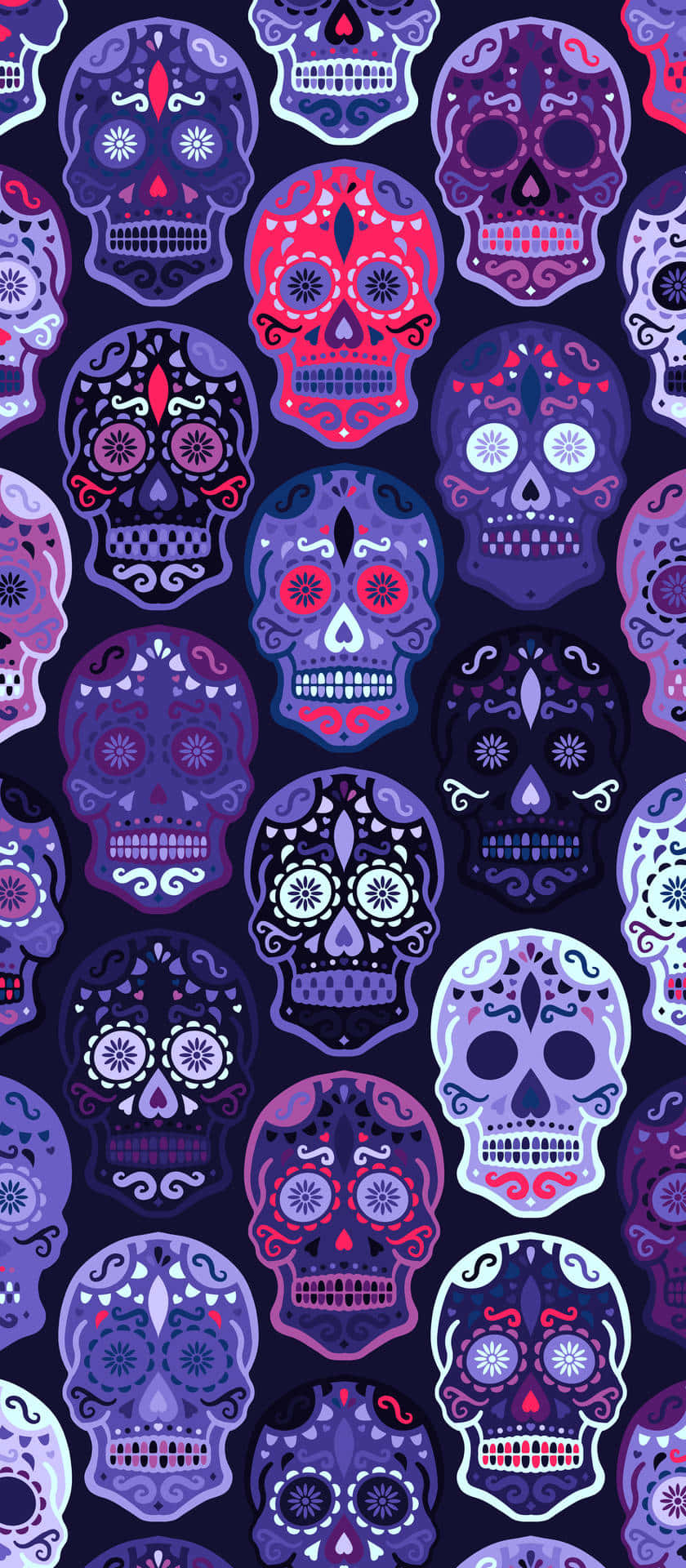 Fondo de pantalla elegante de calavera de azúcar para teléfono Fondos de pantalla