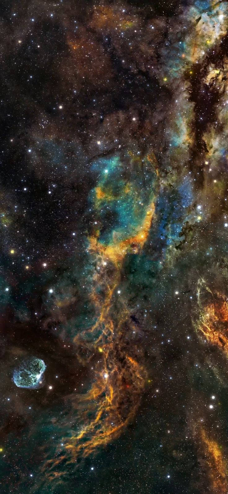 Fondo de pantalla en vivo de galaxia marrón, azul y naranja Fondos de pantalla