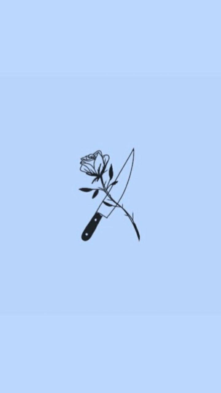 Fondo de pantalla estético de cuchillo y rosa para celular Fondos de pantalla