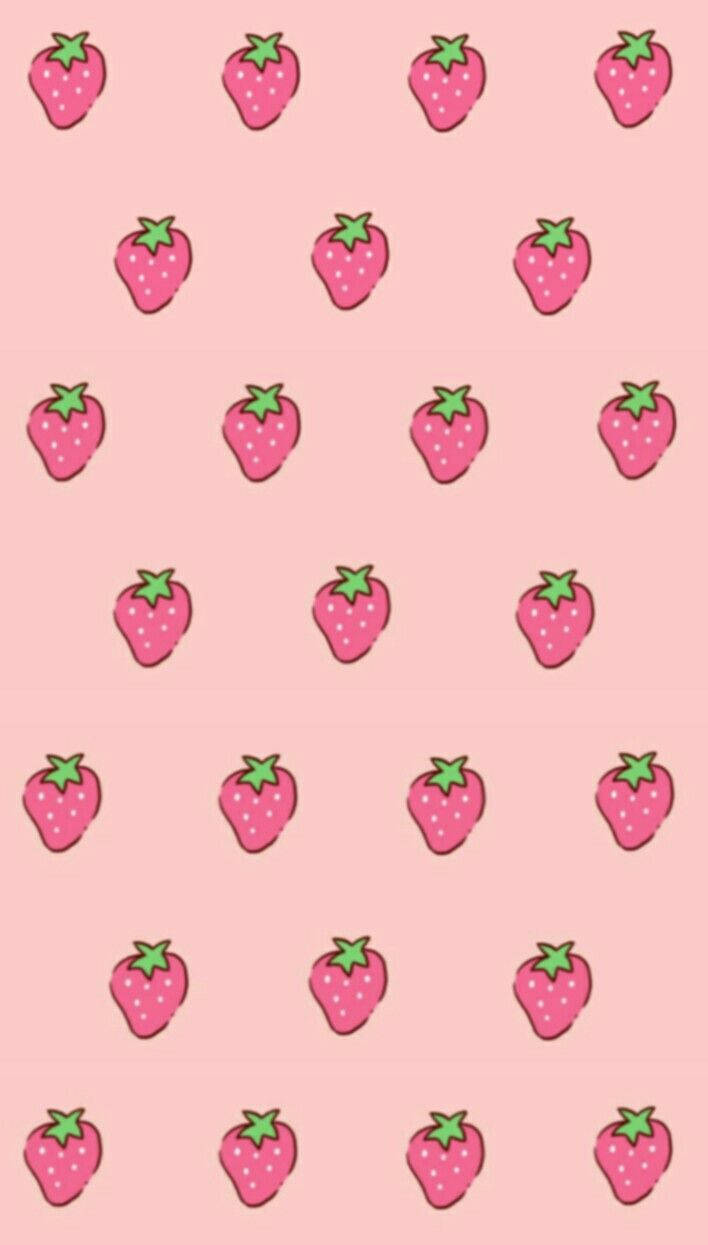 Fondo de pantalla estético de fresa para iPhone Fondos de pantalla