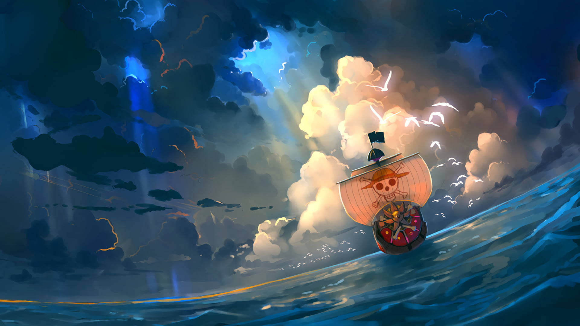 Fondo de pantalla genial de Thousand Sunny de One Piece para tablet Fondos de pantalla