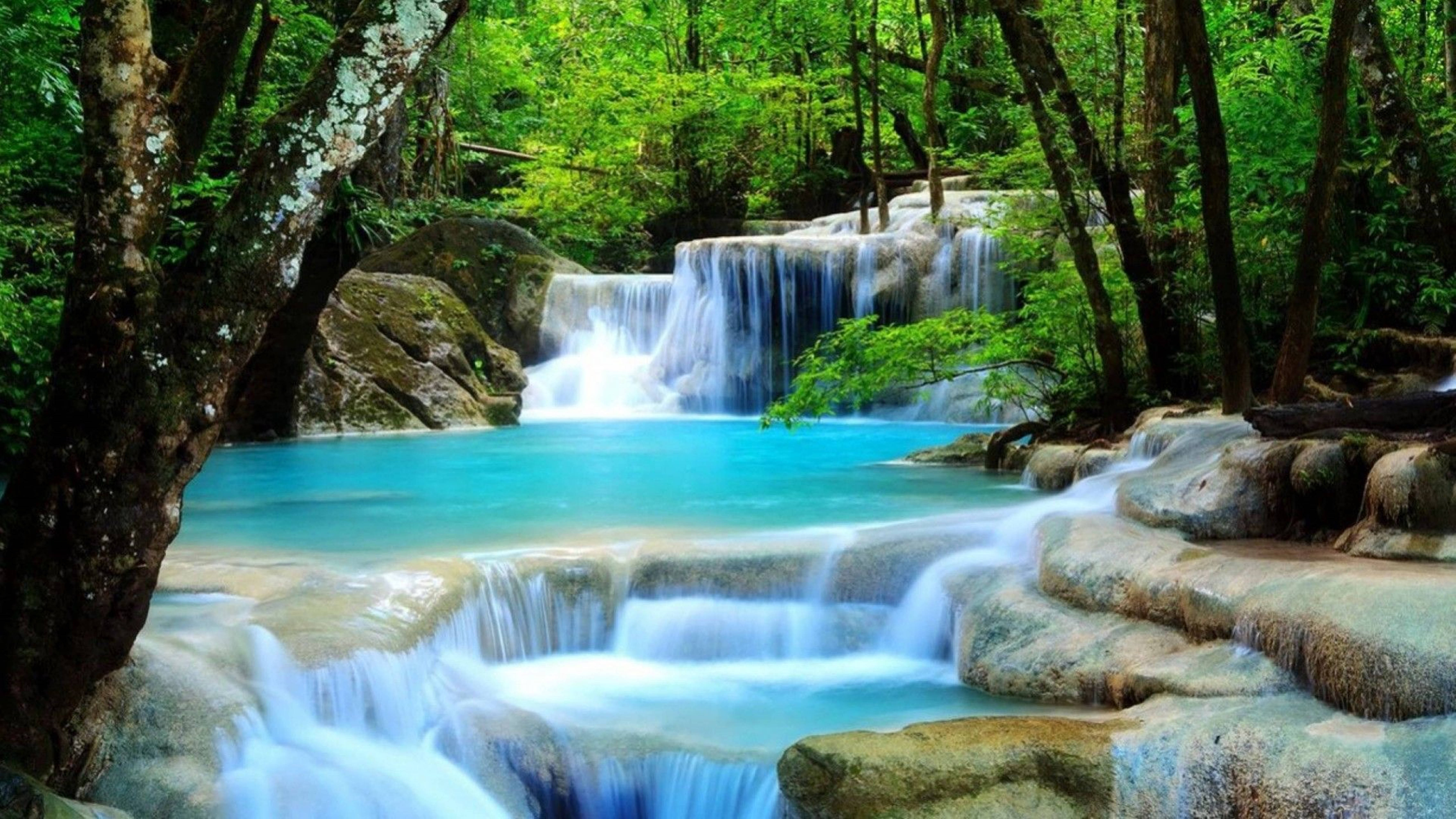 Fondo de pantalla HD de la cascada del Parque Nacional Erawan Fondos de pantalla
