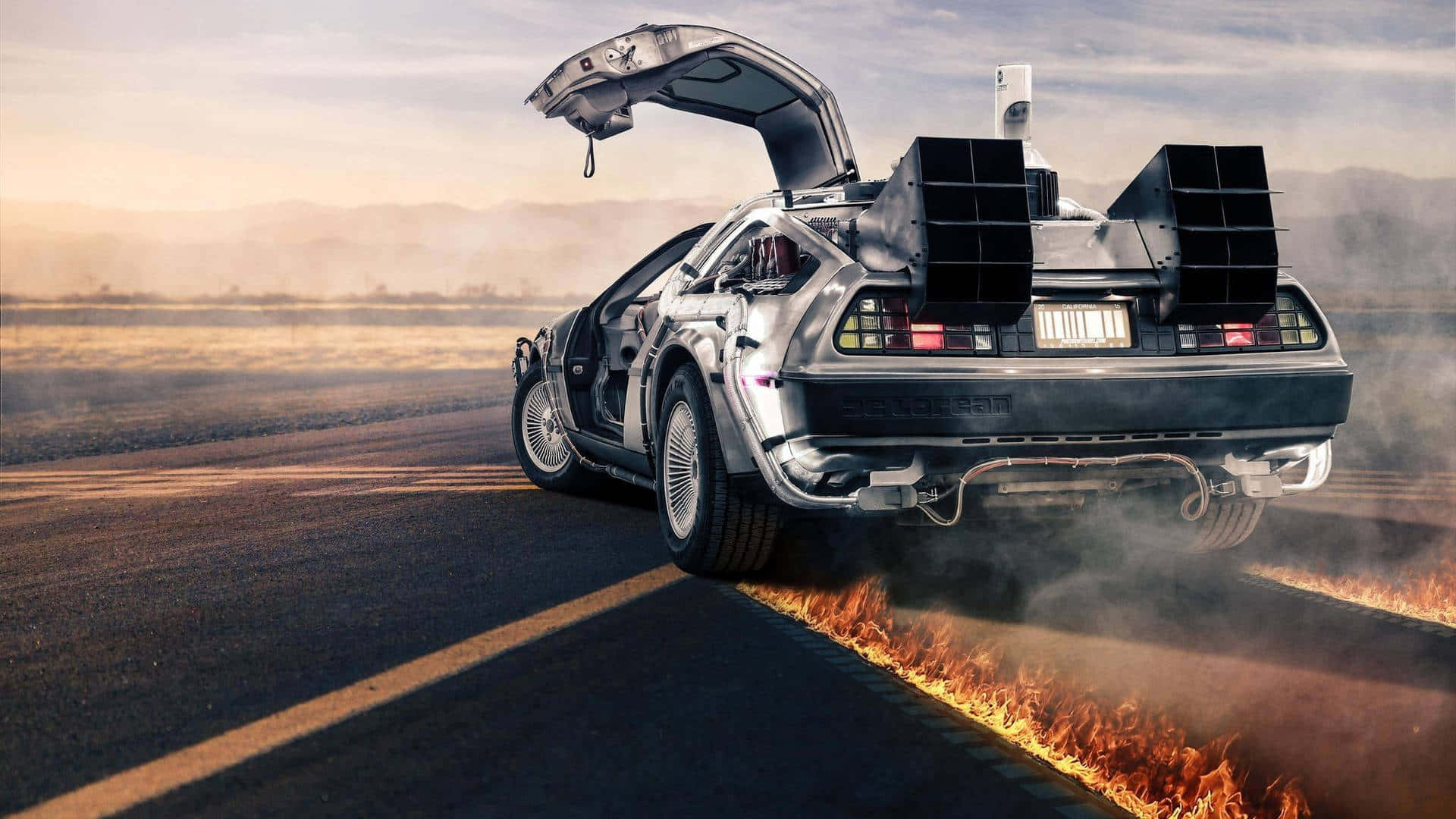 Fondo de pantalla HD del DeLorean de Volver al Futuro Fondos de pantalla