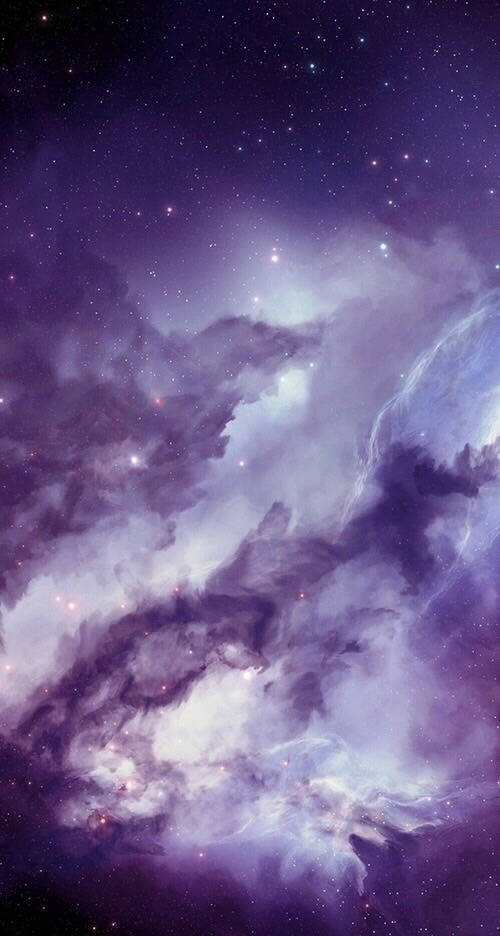 Fondo de pantalla iPhone Galaxia Púrpura Nubes Blancas Fondos de pantalla