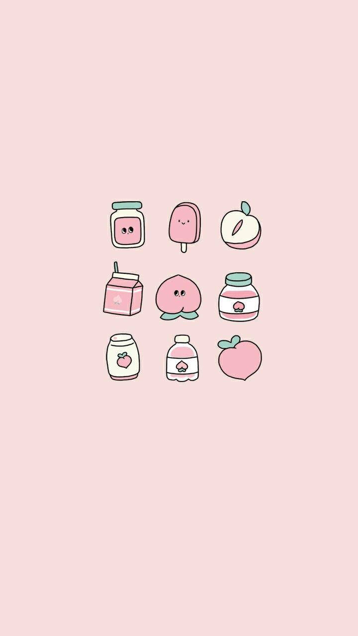 Fondo de pantalla kawaii de comida aesthetic para teléfono Fondos de pantalla