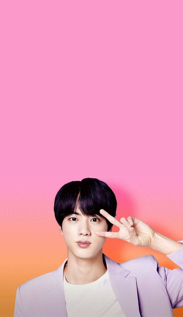 Fondo de pantalla lindo de Jin de BTS en degradado rosa y naranja Fondos de pantalla