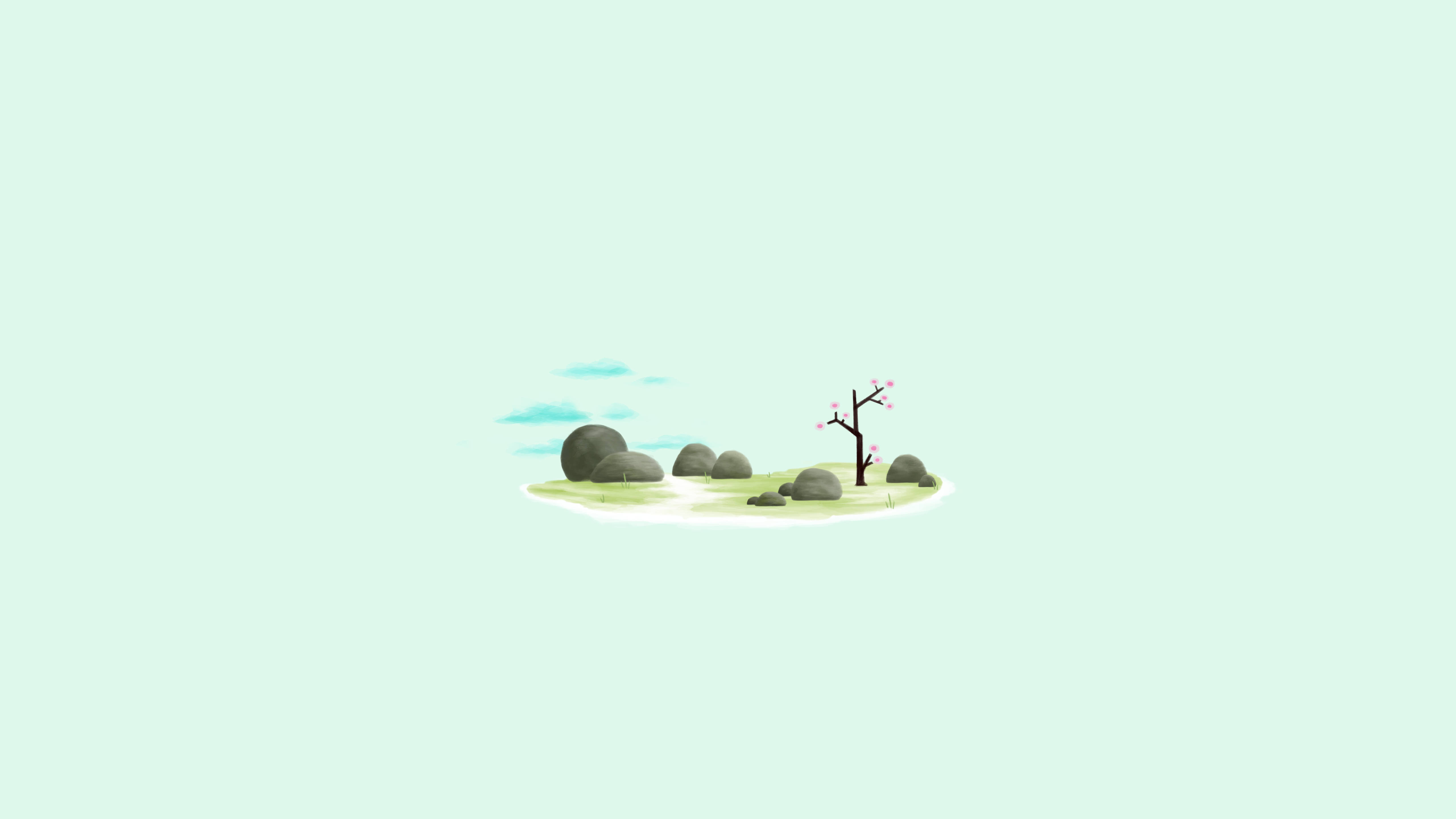 Fondo de pantalla minimalista de cerezo en flor para laptop Fondos de pantalla