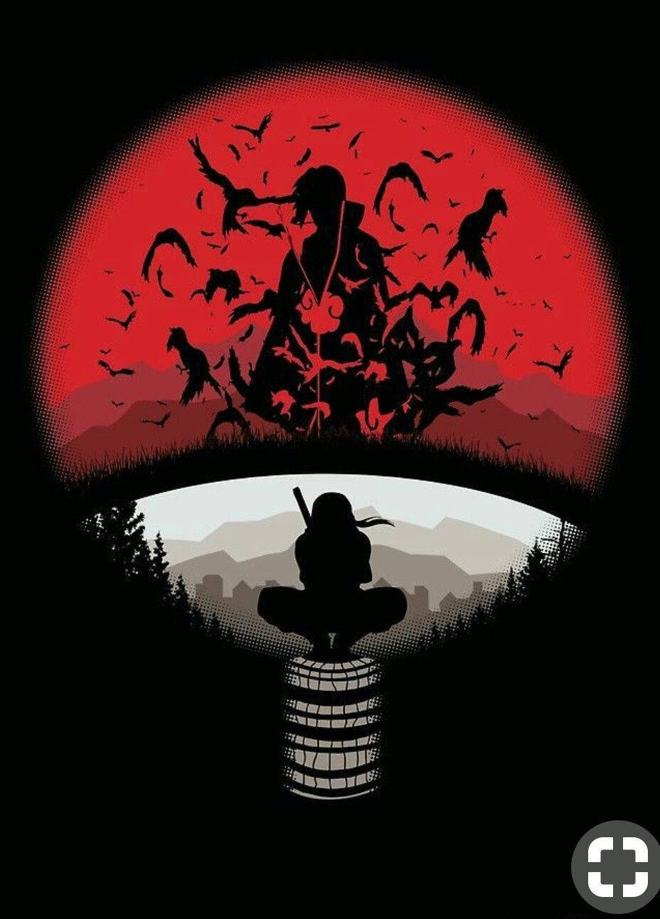 Fondo de pantalla móvil del intrigante ojo Sharingan de Itachi Uchiha Fondos de pantalla