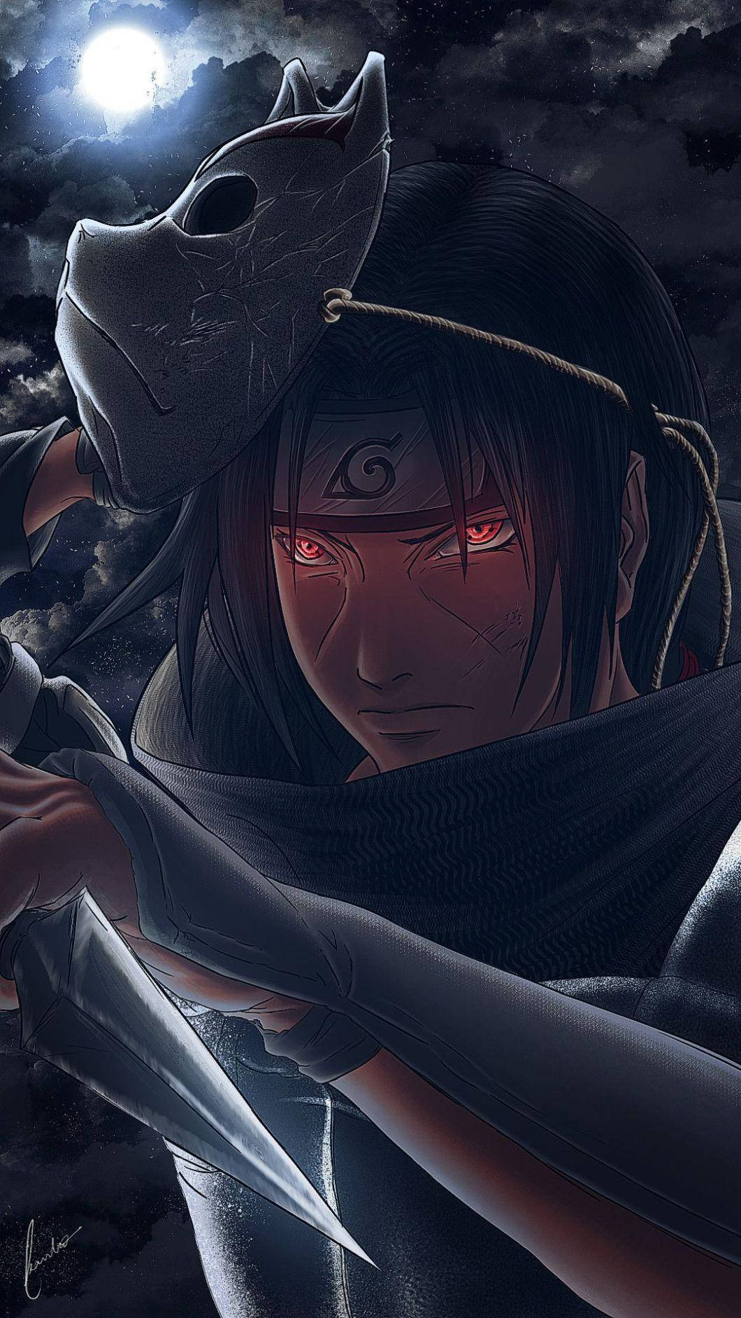 Fondo de pantalla oscuro de Itachi con máscara Fondos de pantalla