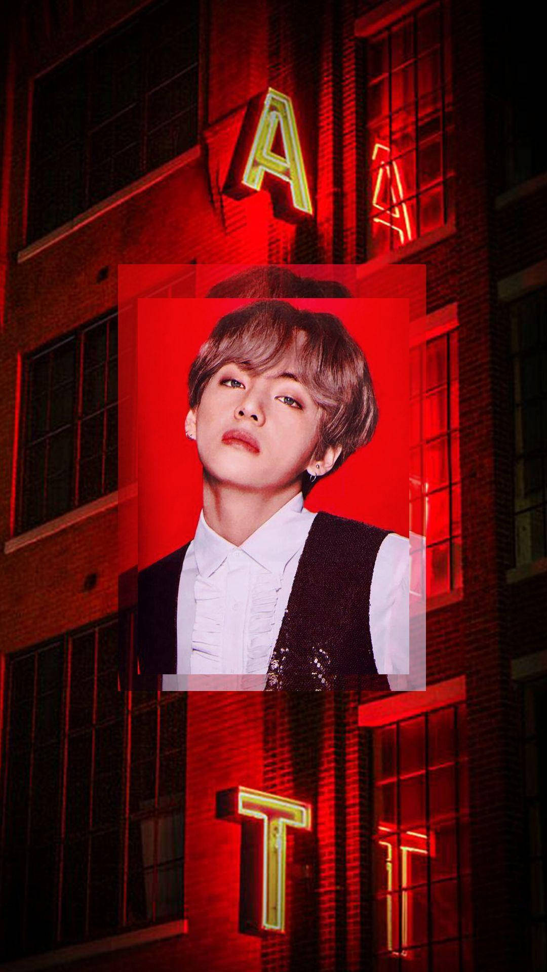 Fondo de pantalla rojo estético de BTS Kim Taehyung para iPhone Fondos de pantalla