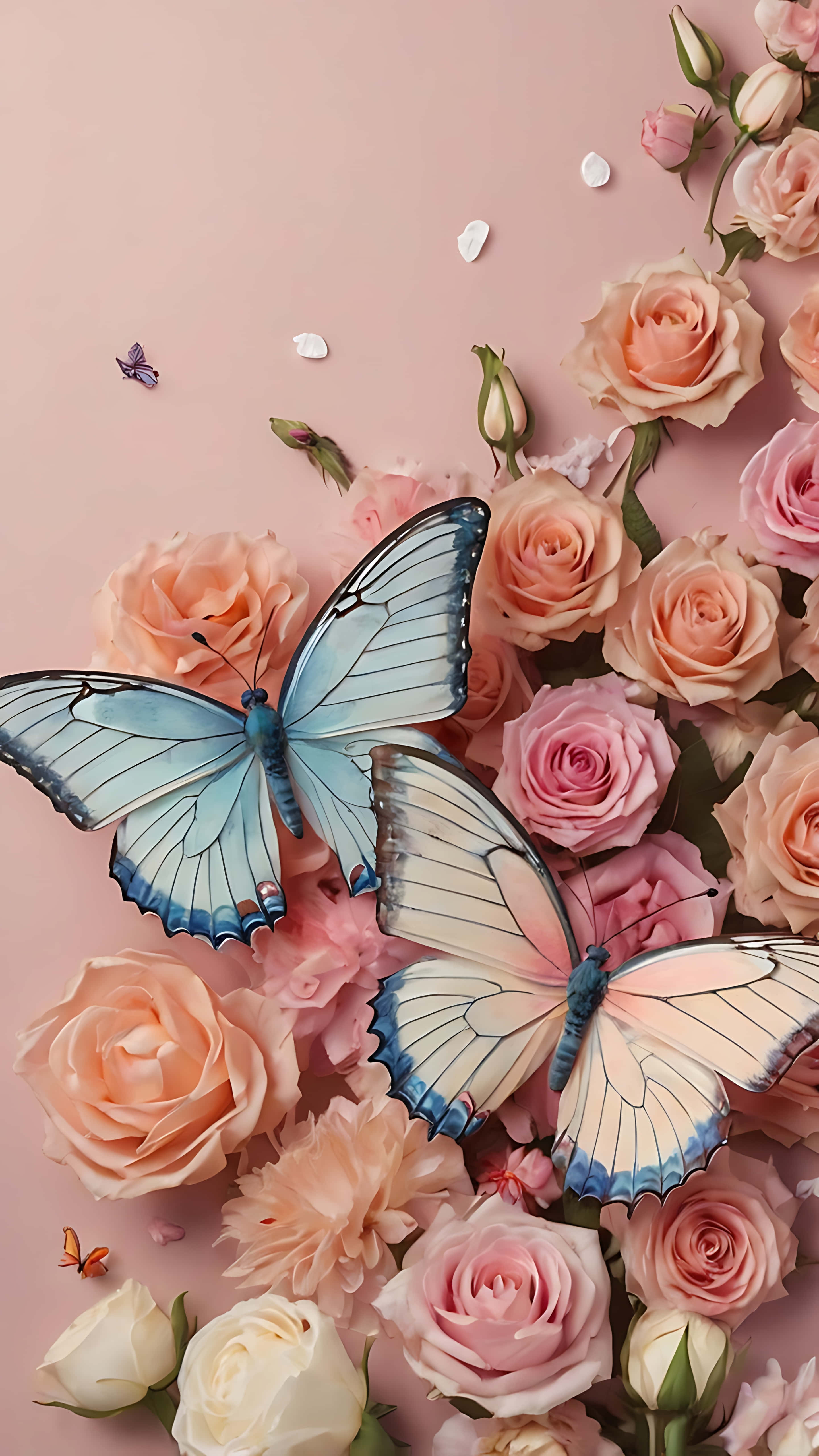 Fondo de pantalla romántico de beso de mariposa para smartphone Fondos de pantalla