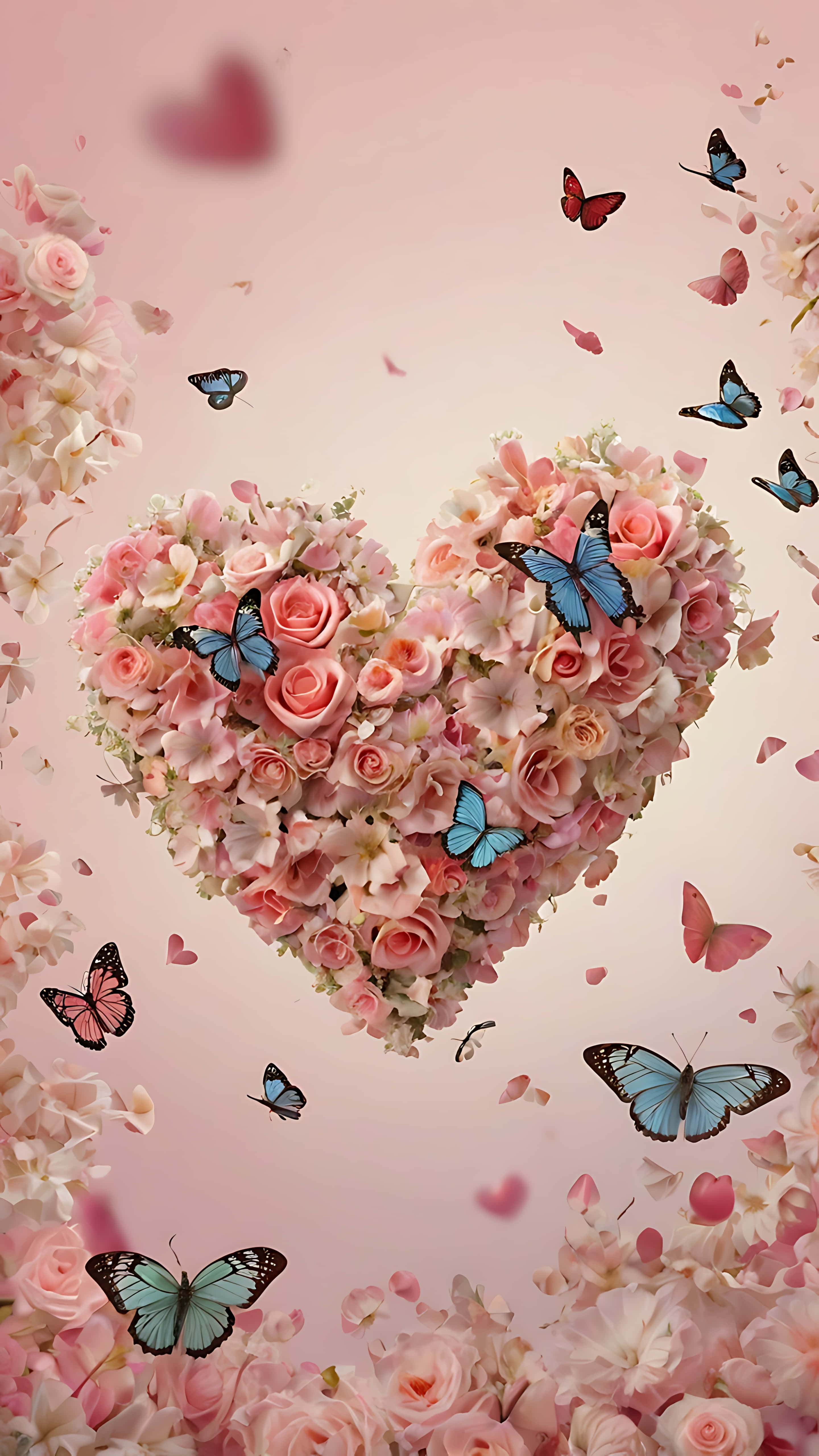 Fondo de pantalla romántico de beso de mariposa para smartphone Fondos de pantalla