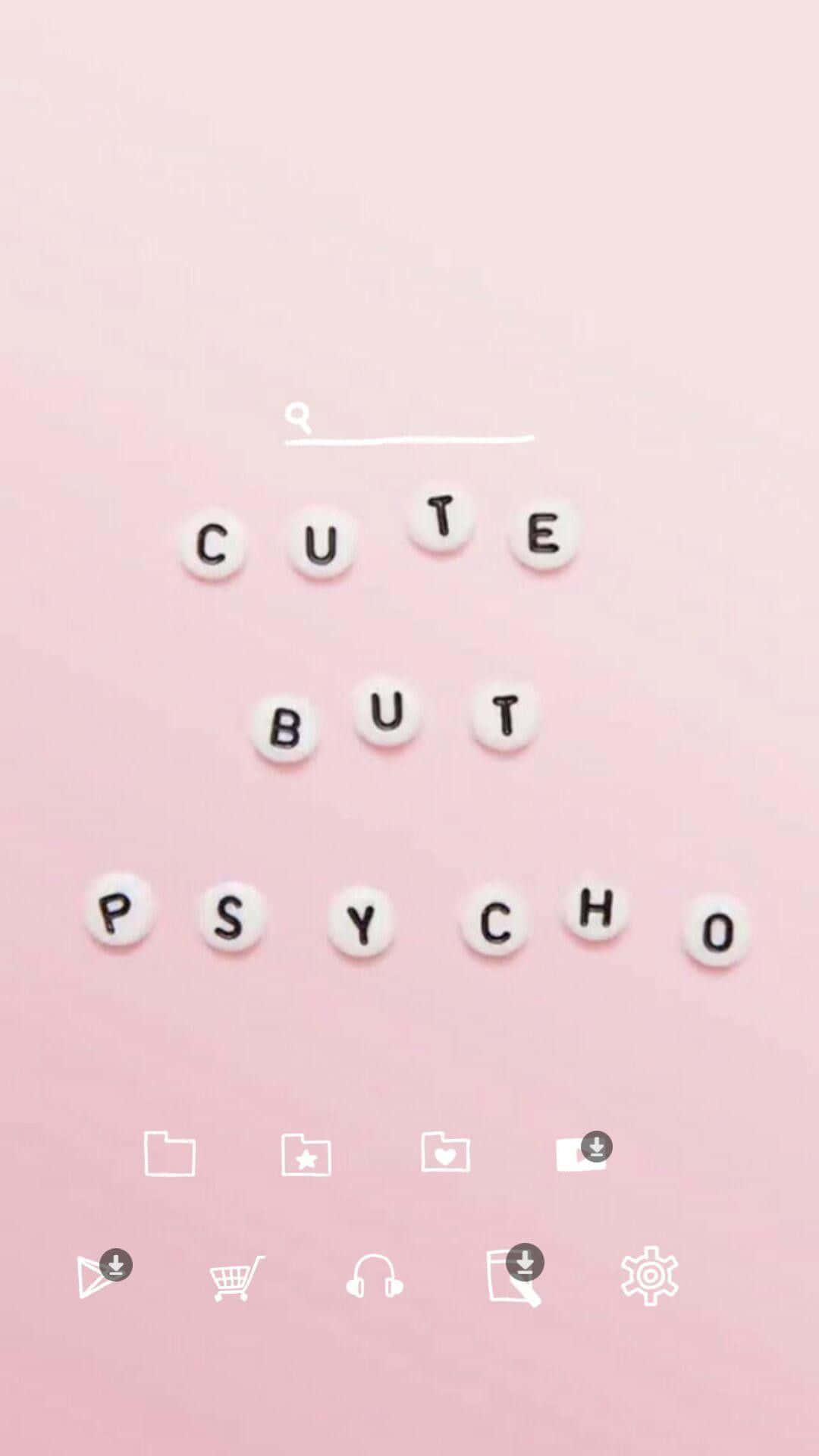 Fondo de pantalla rosa aesthetic para iPhone con frase Cute But Psycho Fondos de pantalla