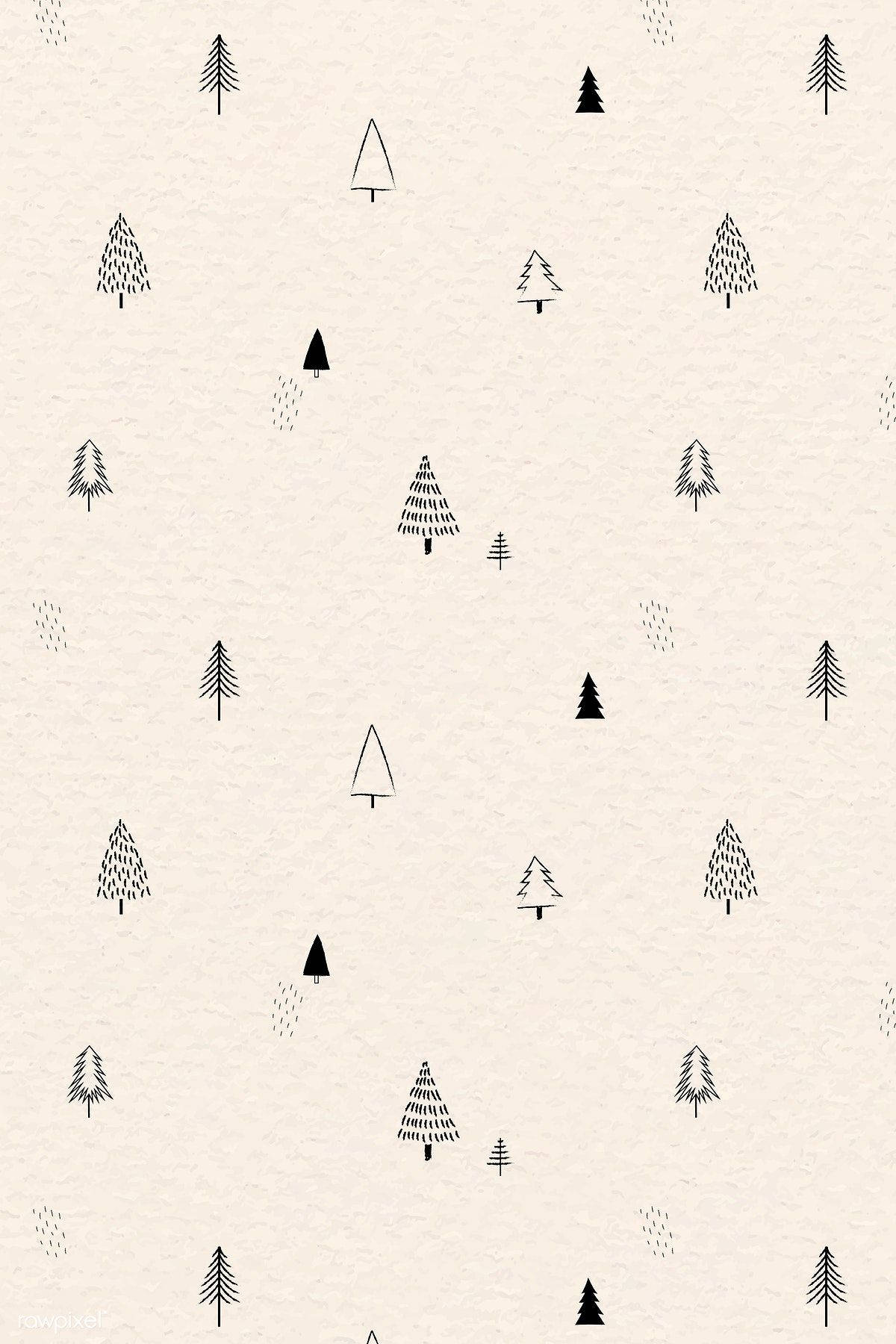 Fondo de Pantalla Sencillo y Lindo de Navidad para iPhone en Crema Fondos de pantalla