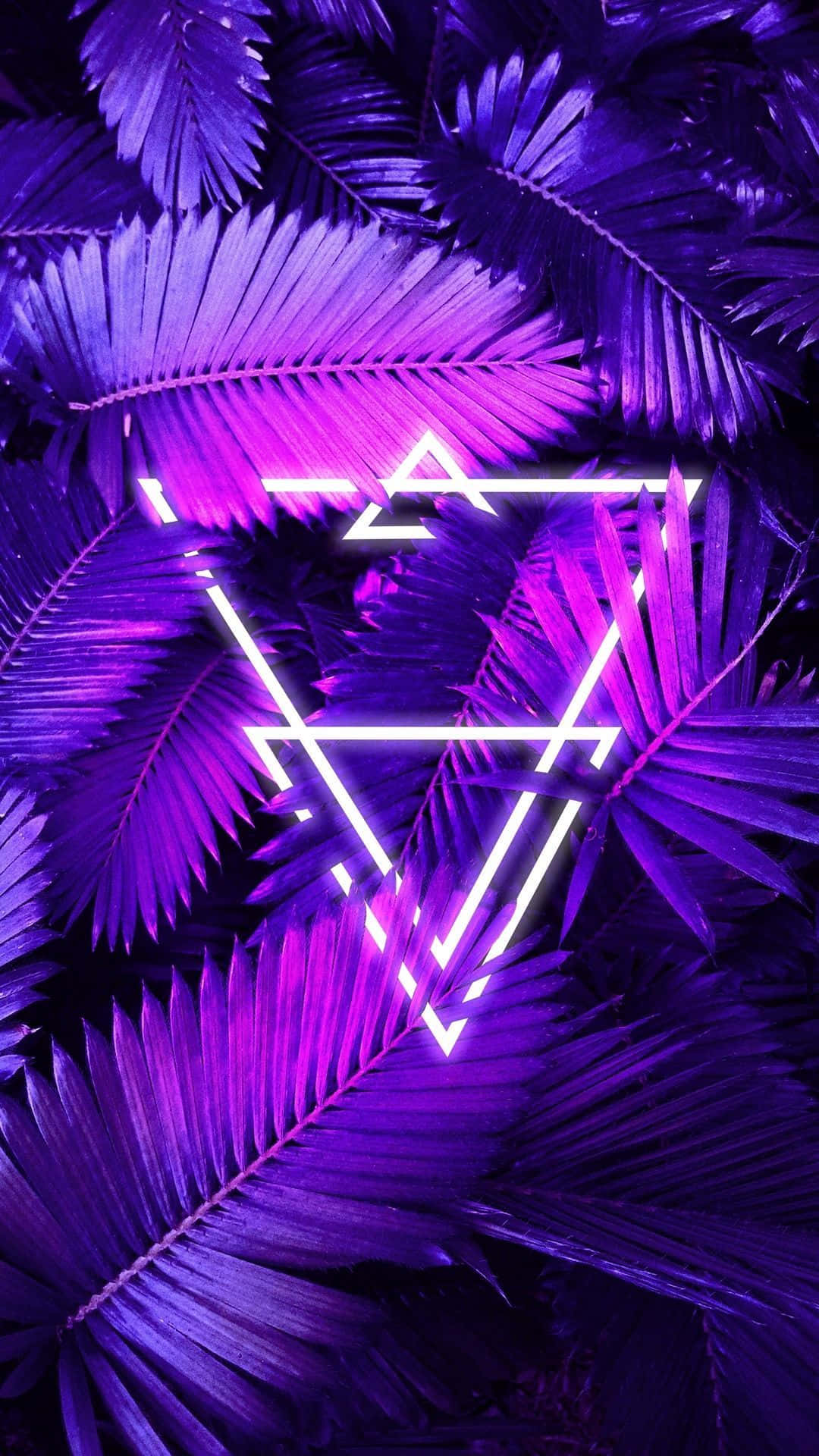 Fondo de Pantalla Trendy con Hojas de Selva Neón para iPhone Fondos de pantalla