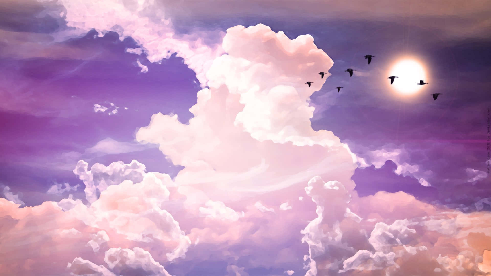 Fondo de pantalla Tumblr para laptop con nubes estéticas moradas Fondos de pantalla