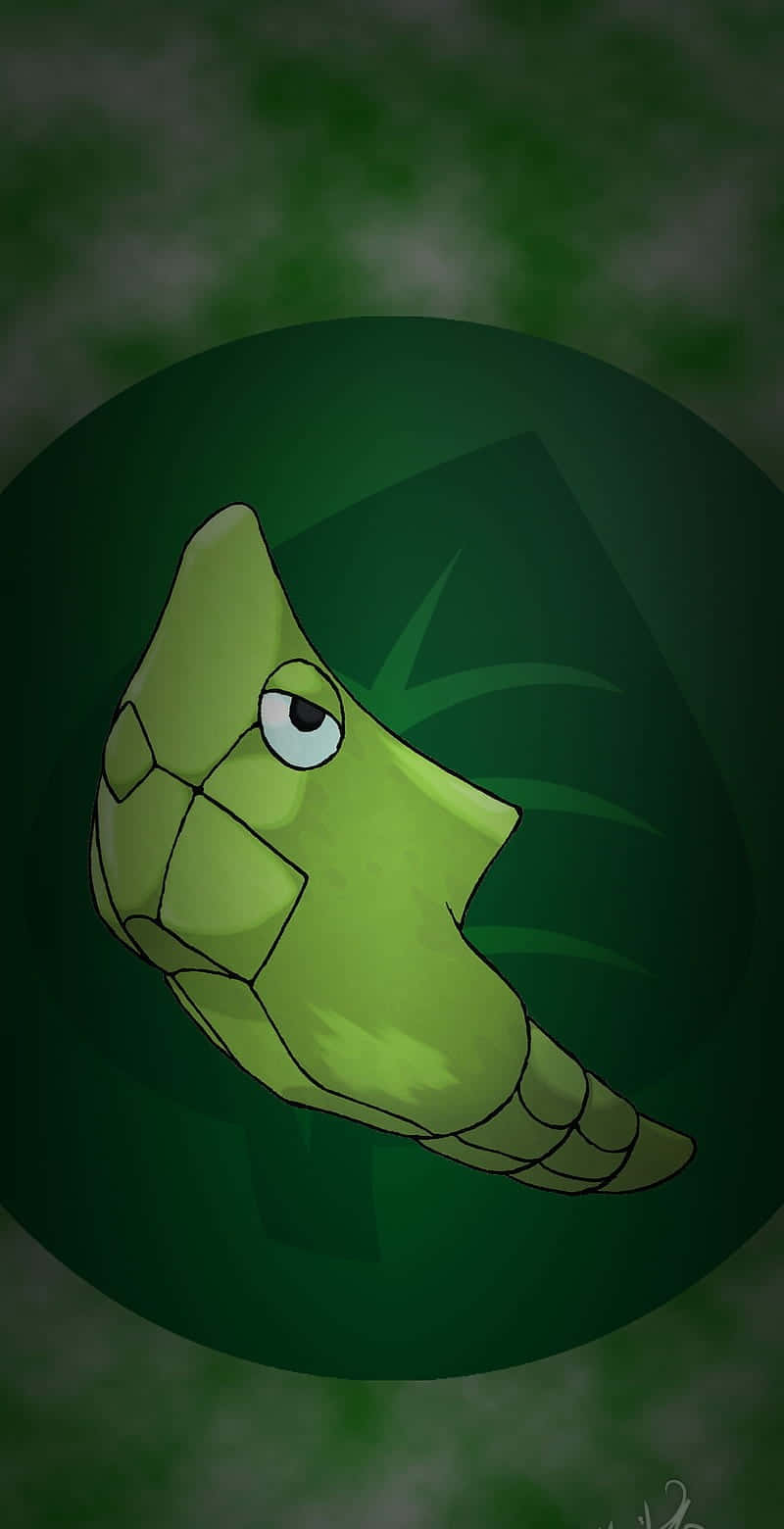 Fondo de pantalla verde con Metapod y hoja Fondos de pantalla