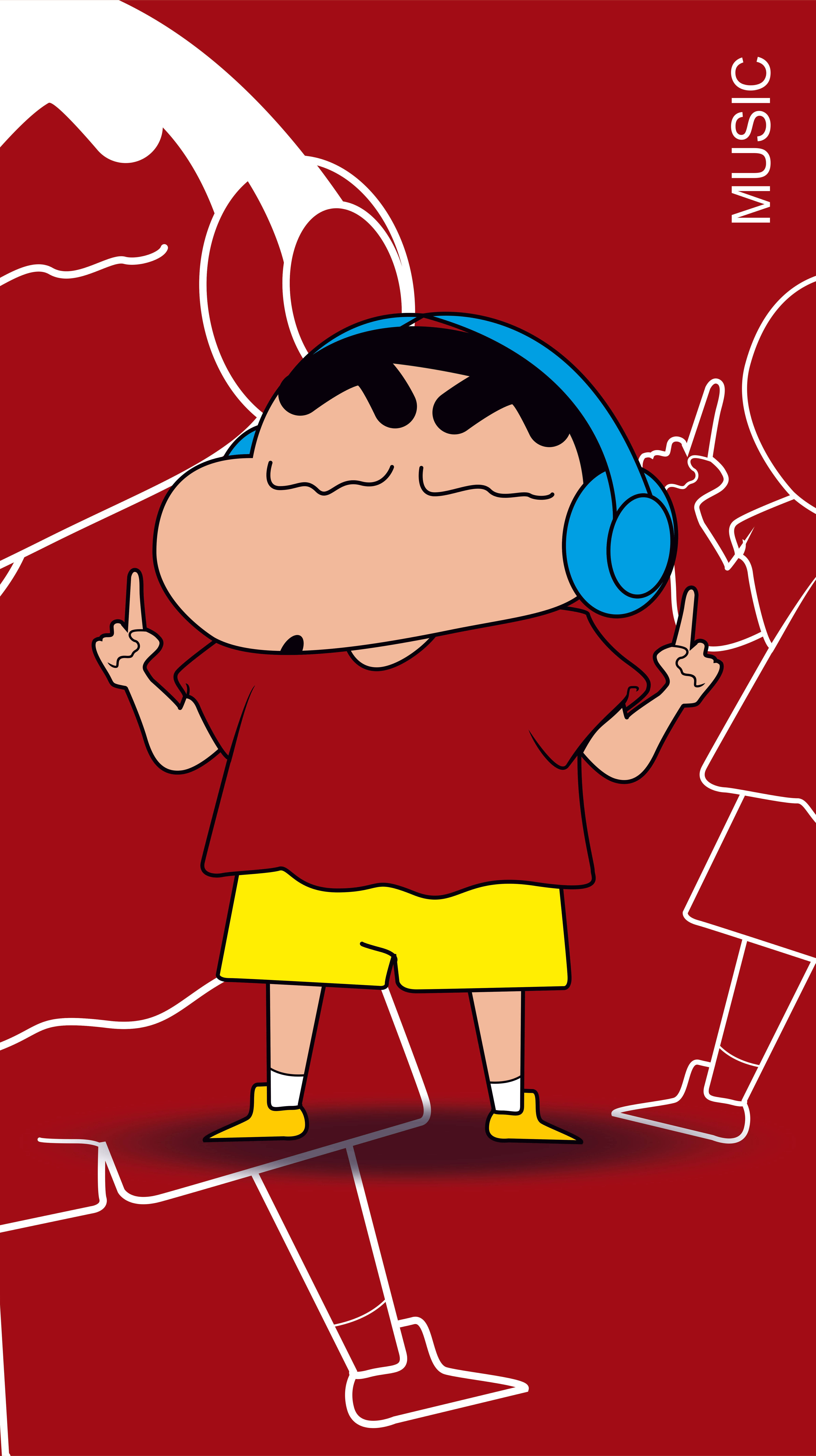 Fondo de pantalla vibrante y colorido de Shin-chan en 8K para teléfono Fondos de pantalla