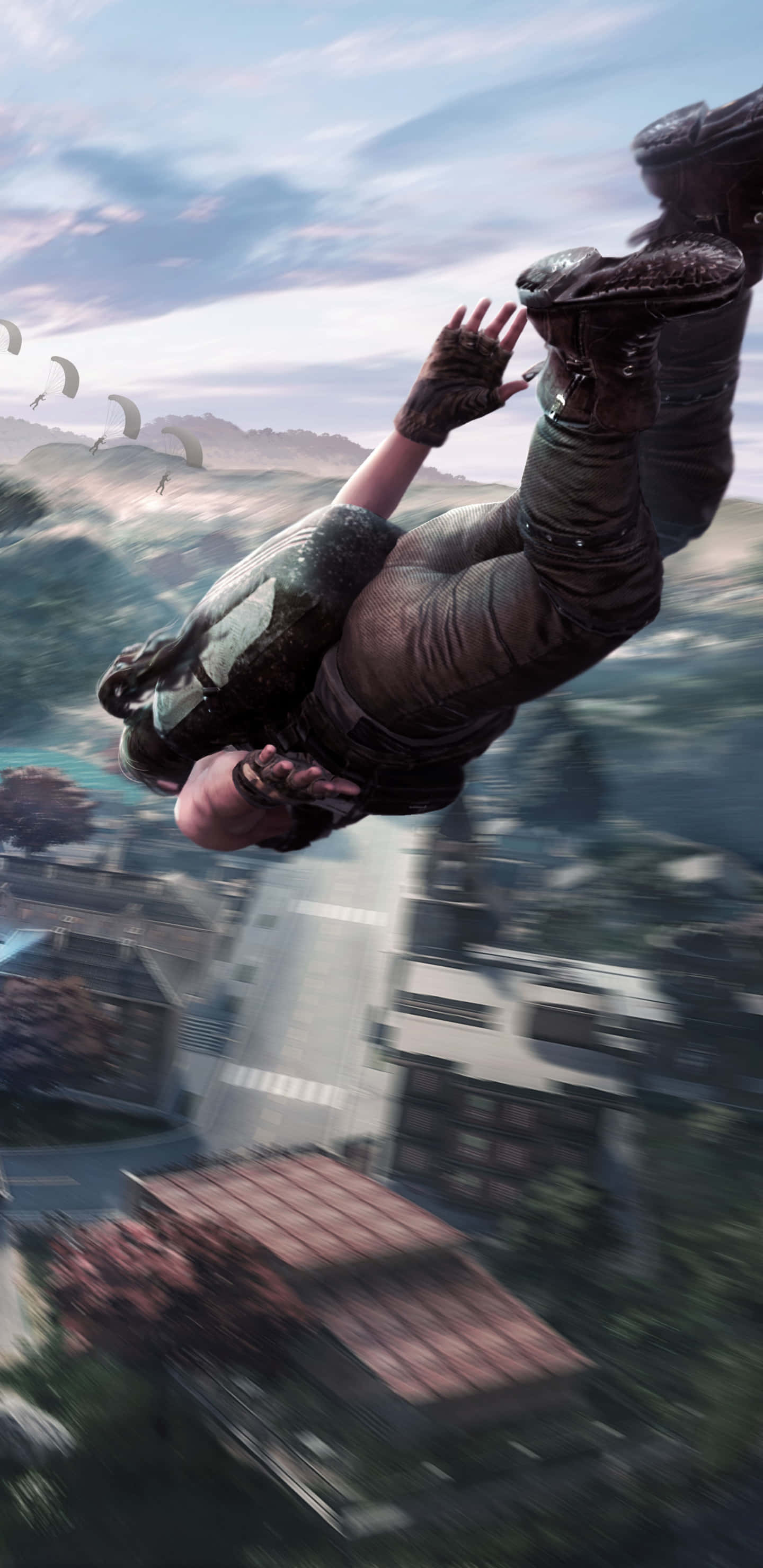 Fondo de Paracaidismo en Retrato Pixel 3 de Playerunknown's Battlegrounds Fondos de pantalla