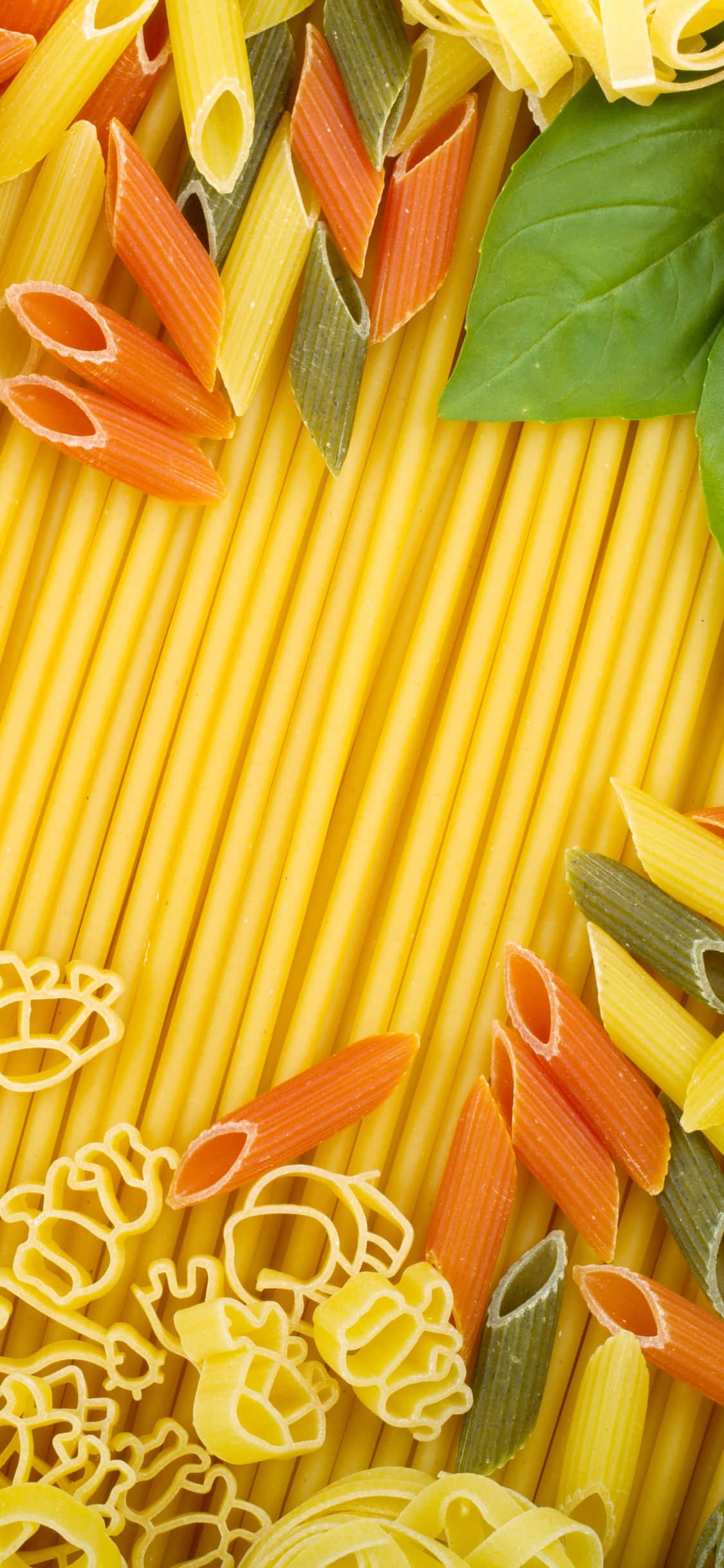 Fondo de Pasta Naranja y Verde para iPhone X Fondos de pantalla