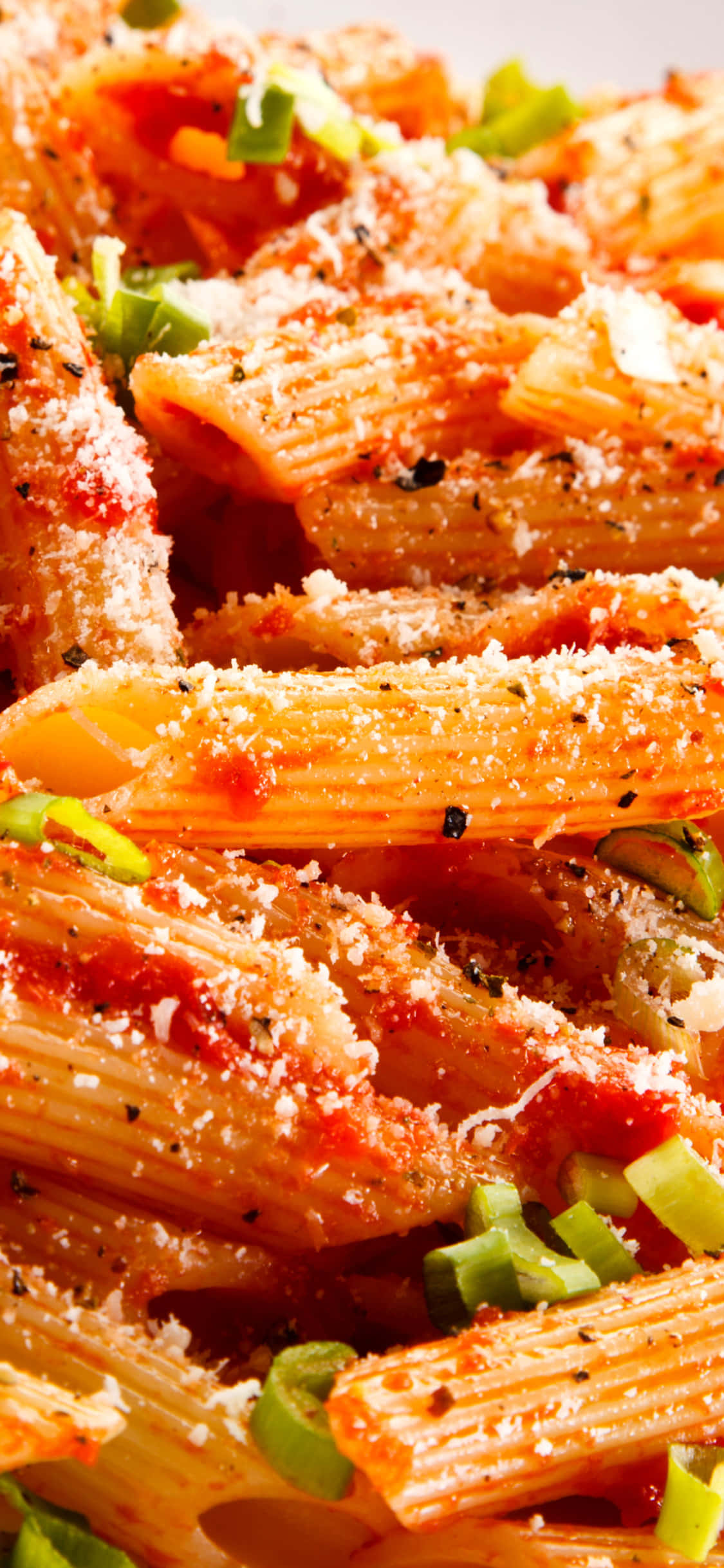 Fondo de Pasta Penne con Salsa Roja para iPhone X Fondos de pantalla