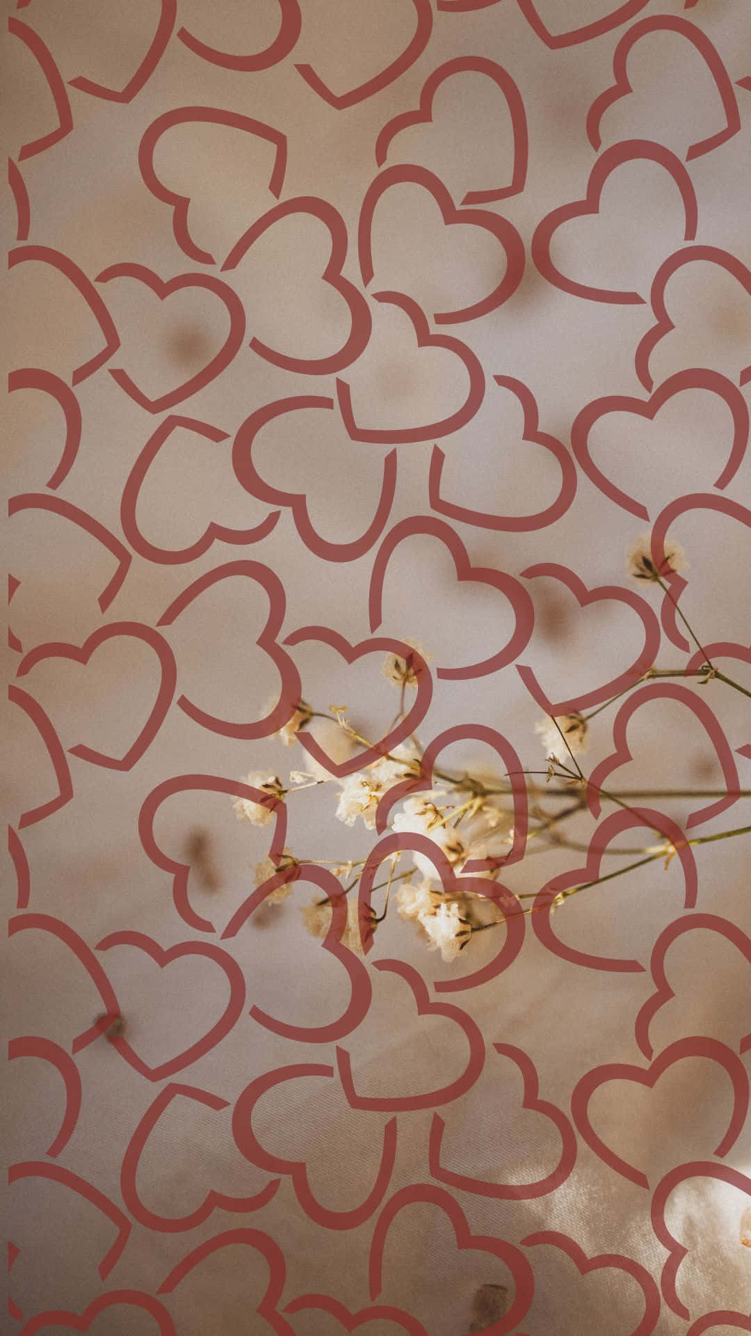 Fondo de patrón estético VSCO con corazones marrones Fondos de pantalla