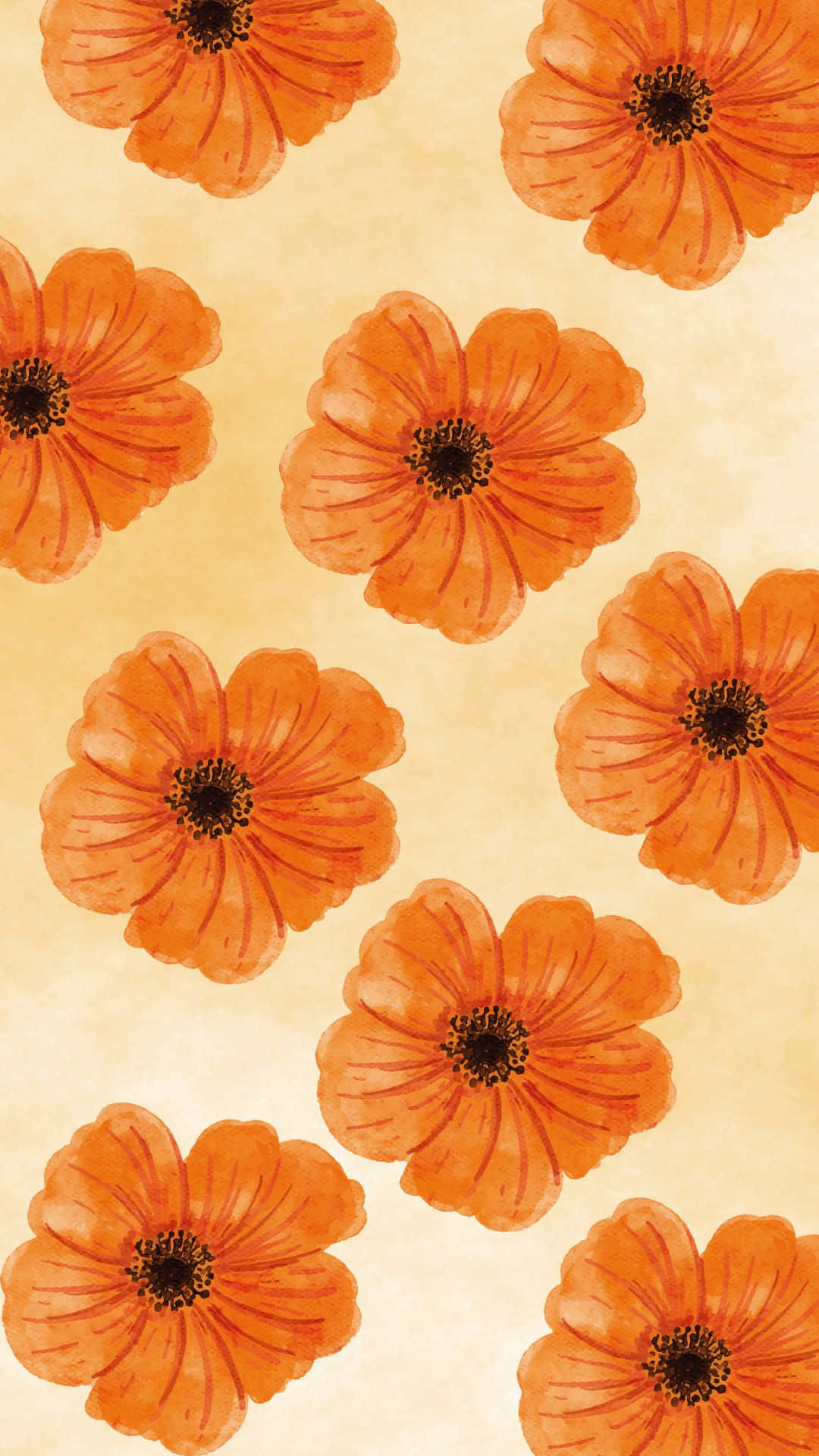 Fondo de Patrón Aesthetic VSCO de Flores Naranjas Fondos de pantalla