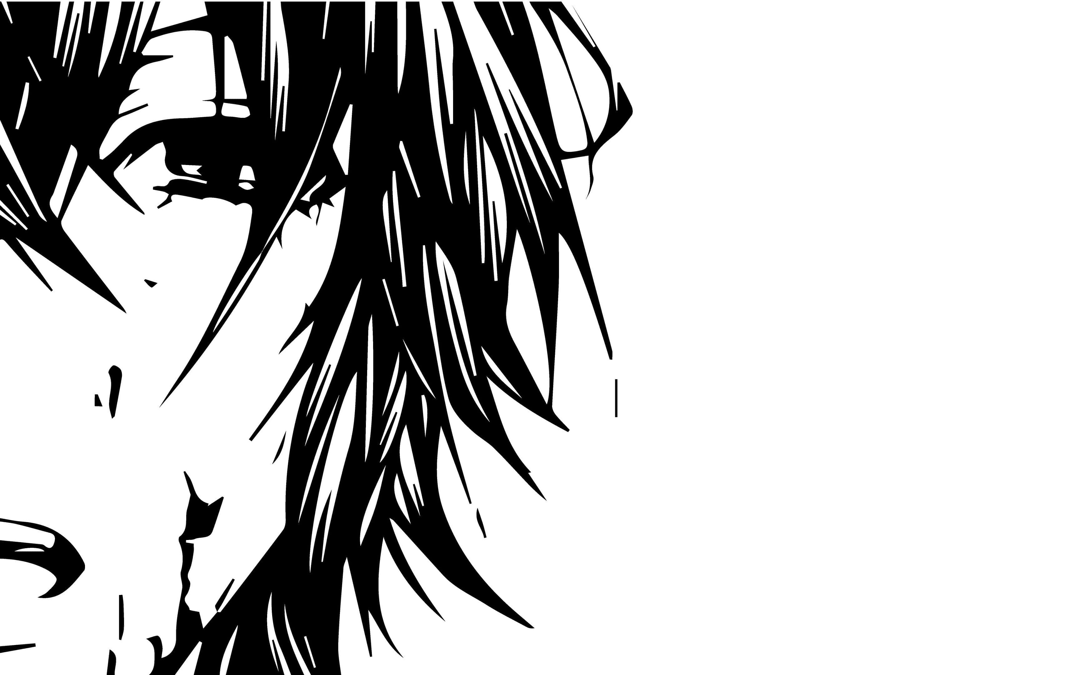 Fondo de Personaje de Anime en Blanco y Negro Fondos de pantalla