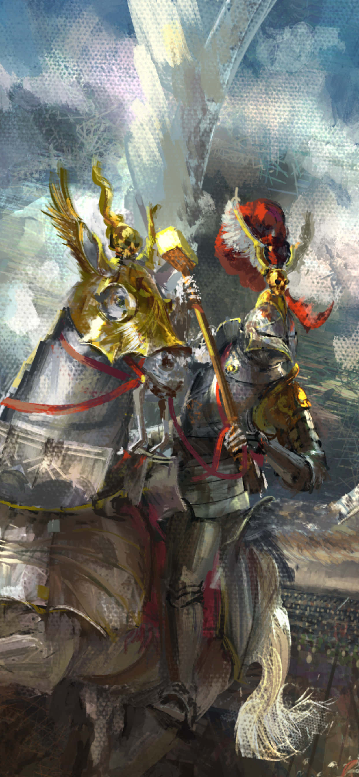 Fondo de Pintura Digital de Caballero de Total War Attila para iPhone XS Max Fondos de pantalla