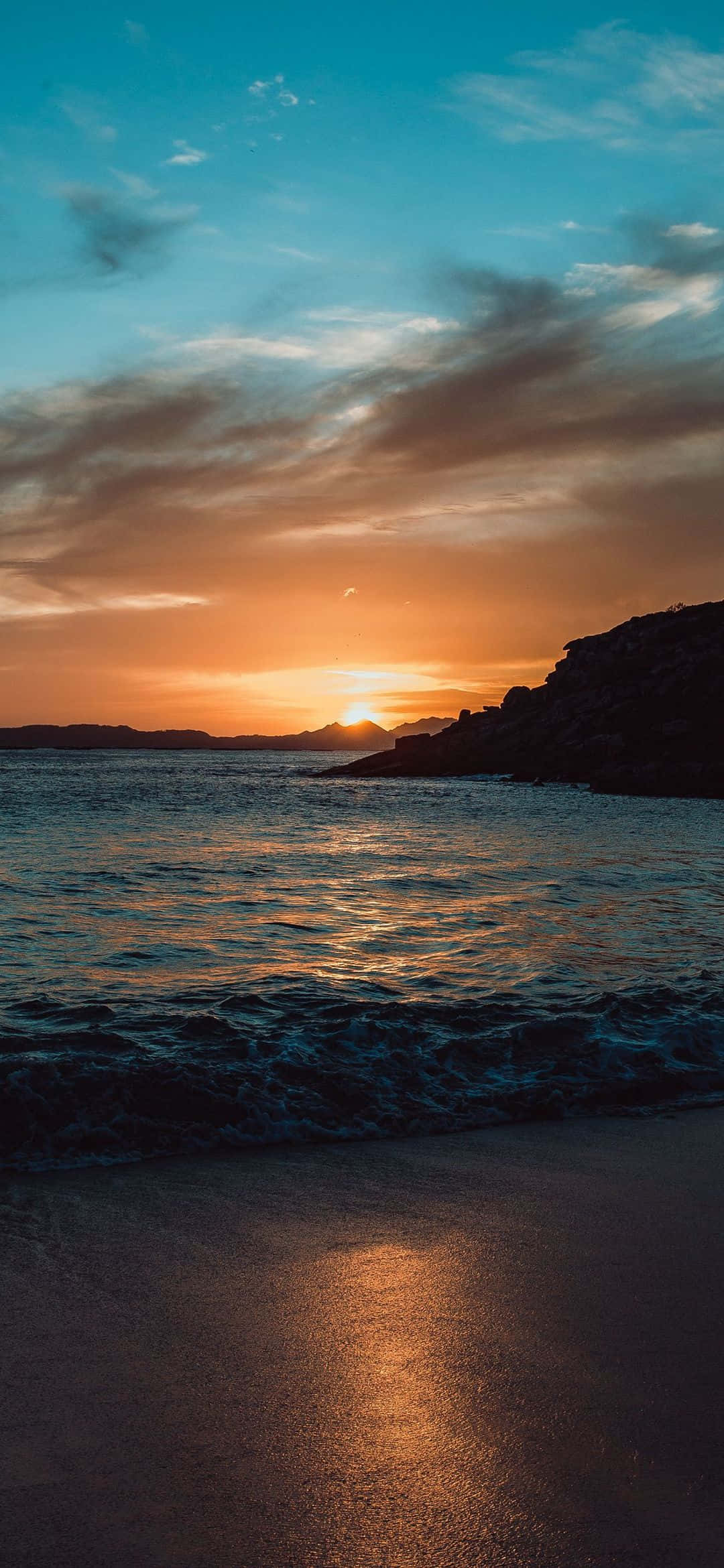 Fondo de Playa al Atardecer para Teléfono Fondos de pantalla