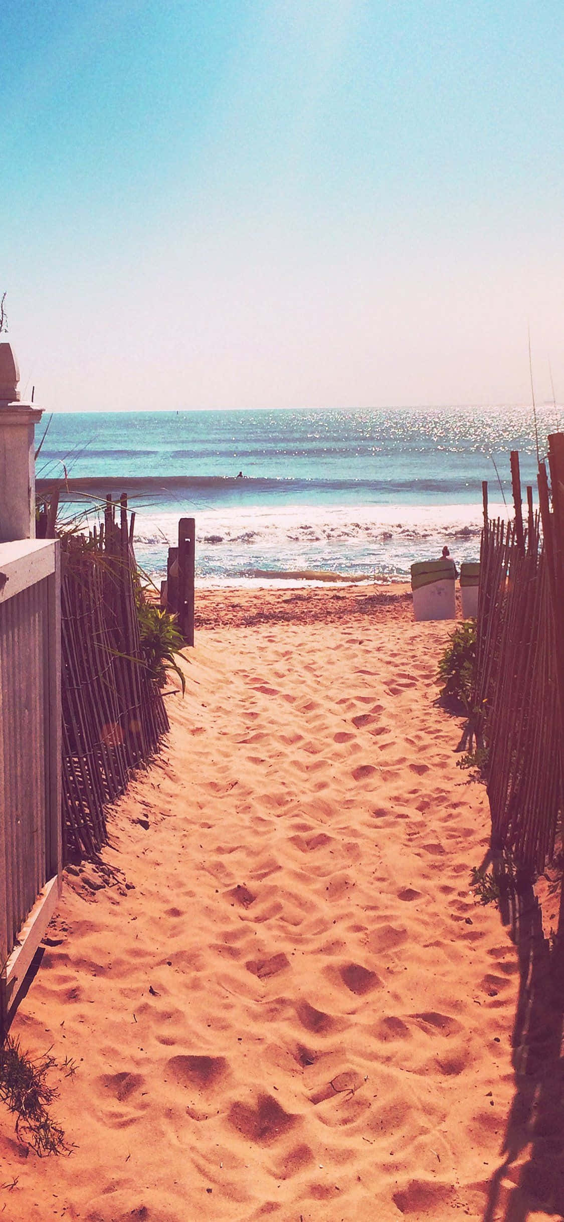 Fondo de Playa Camino de Arena iPhone XS Fondos de pantalla