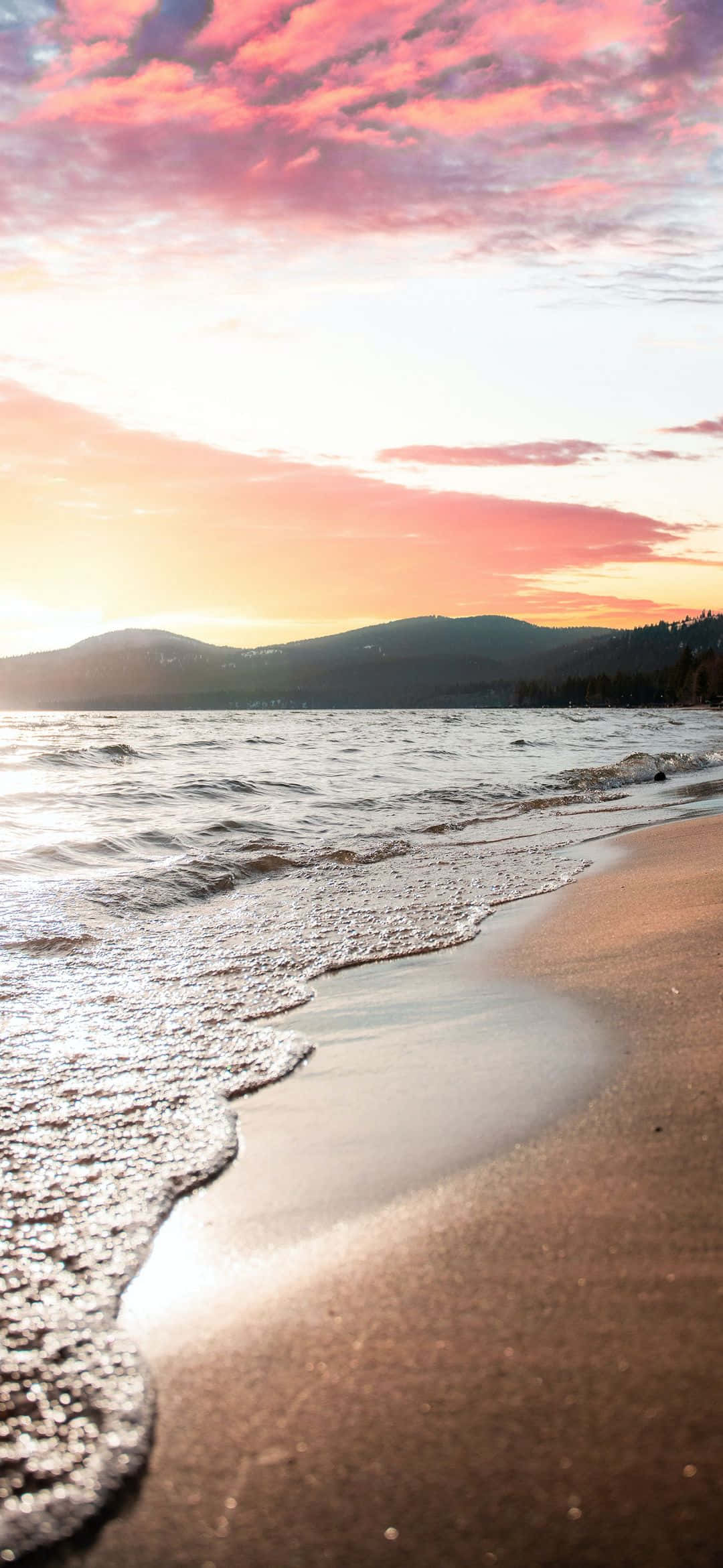Fondo de Playa Estética Rosa para Teléfono Fondos de pantalla