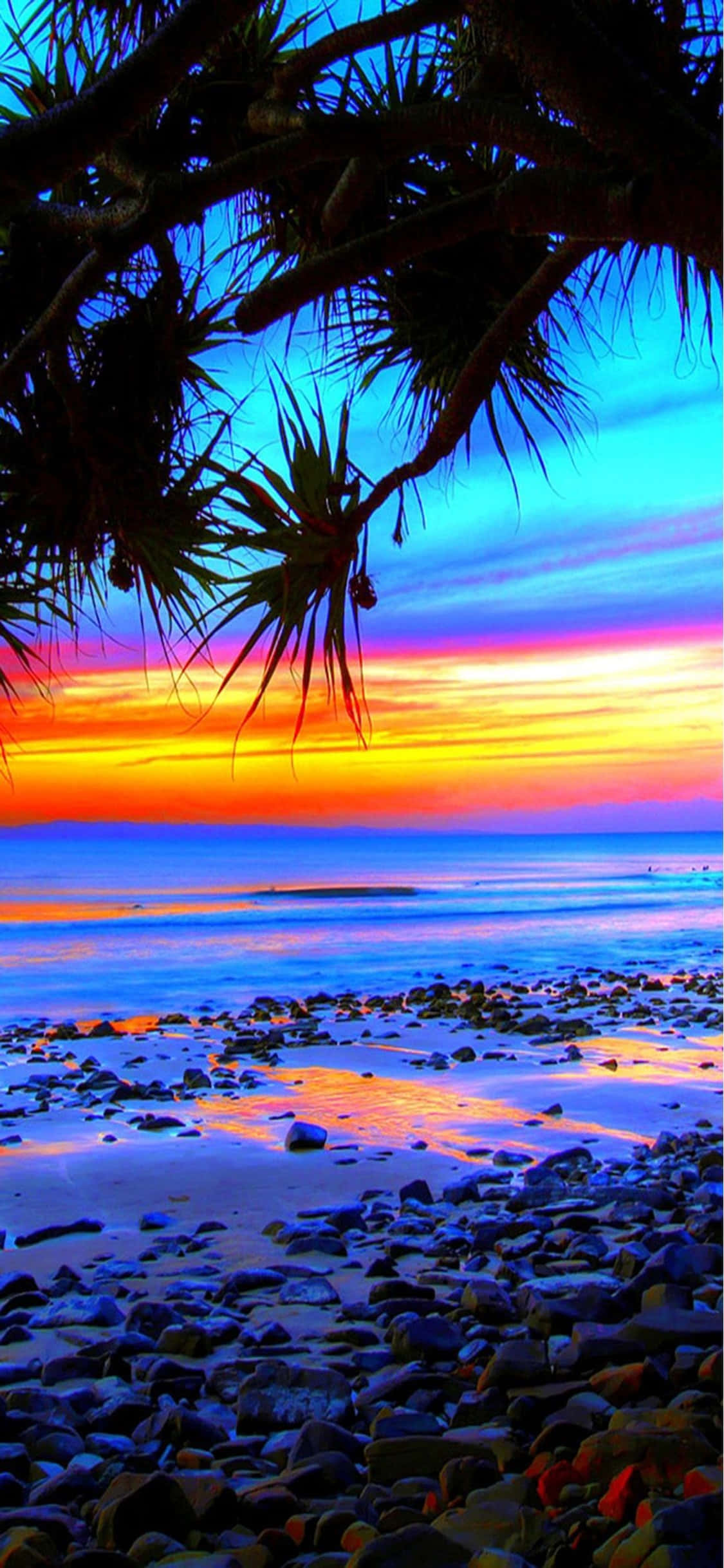 Fondo de playa rocosa para iPhone XS Fondos de pantalla