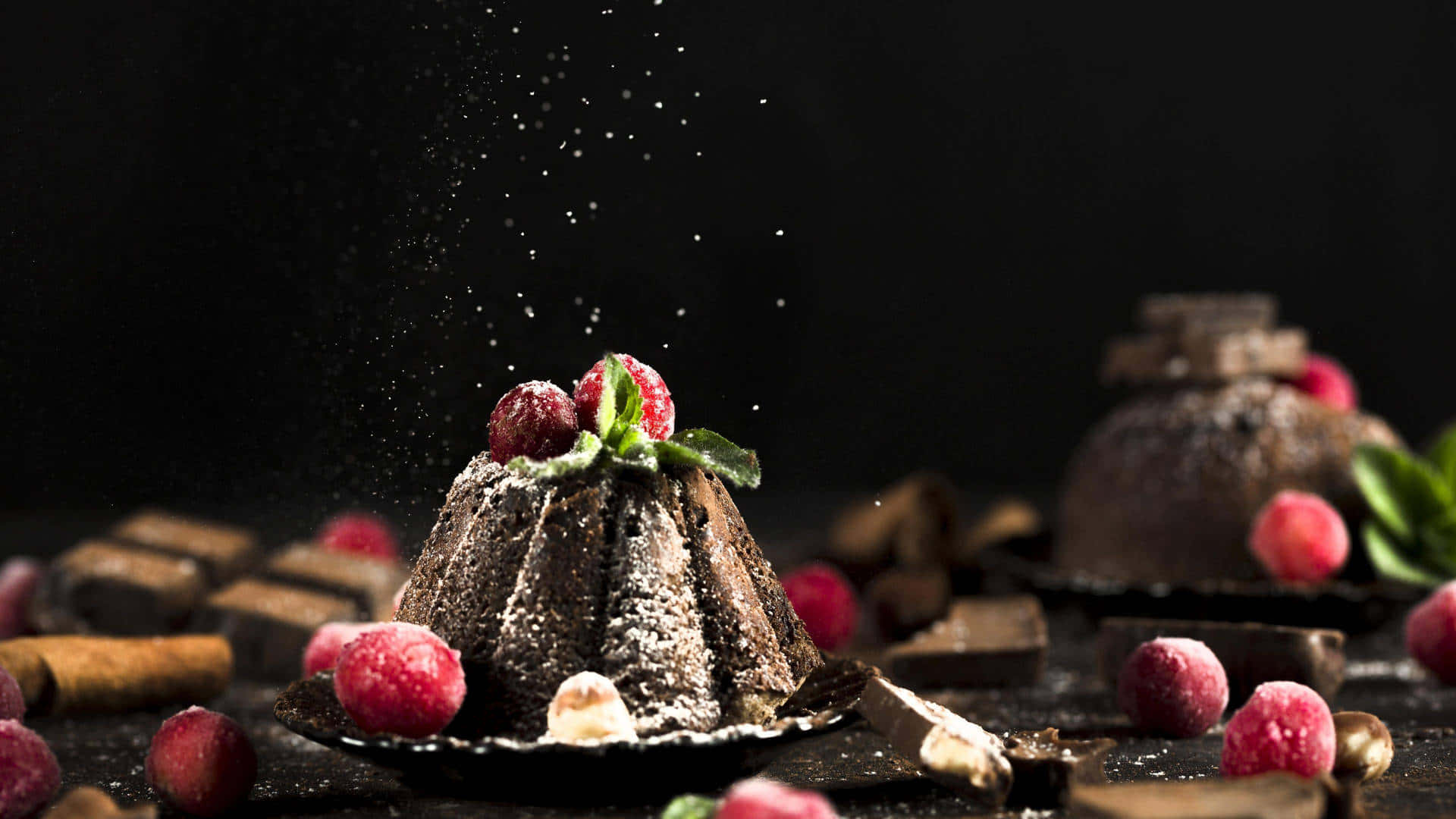 Fondo de Postres 1920x1080 Pastel Bundt de Chocolate Fondos de pantalla