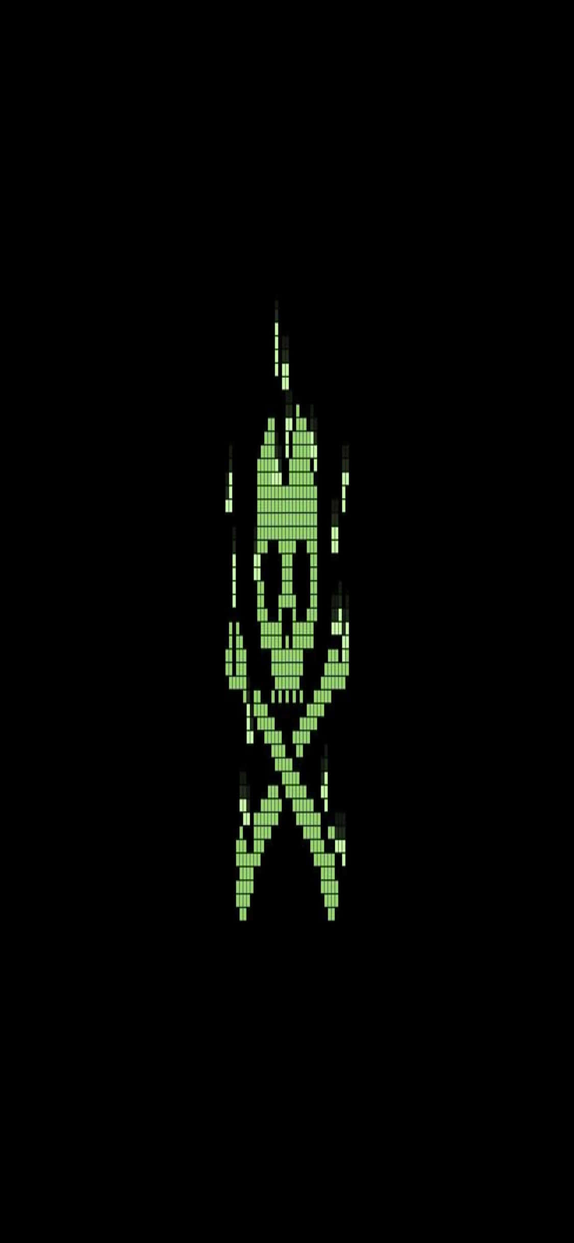 Fondo de programación para iPhone Xs con calavera de píxeles Fondos de pantalla