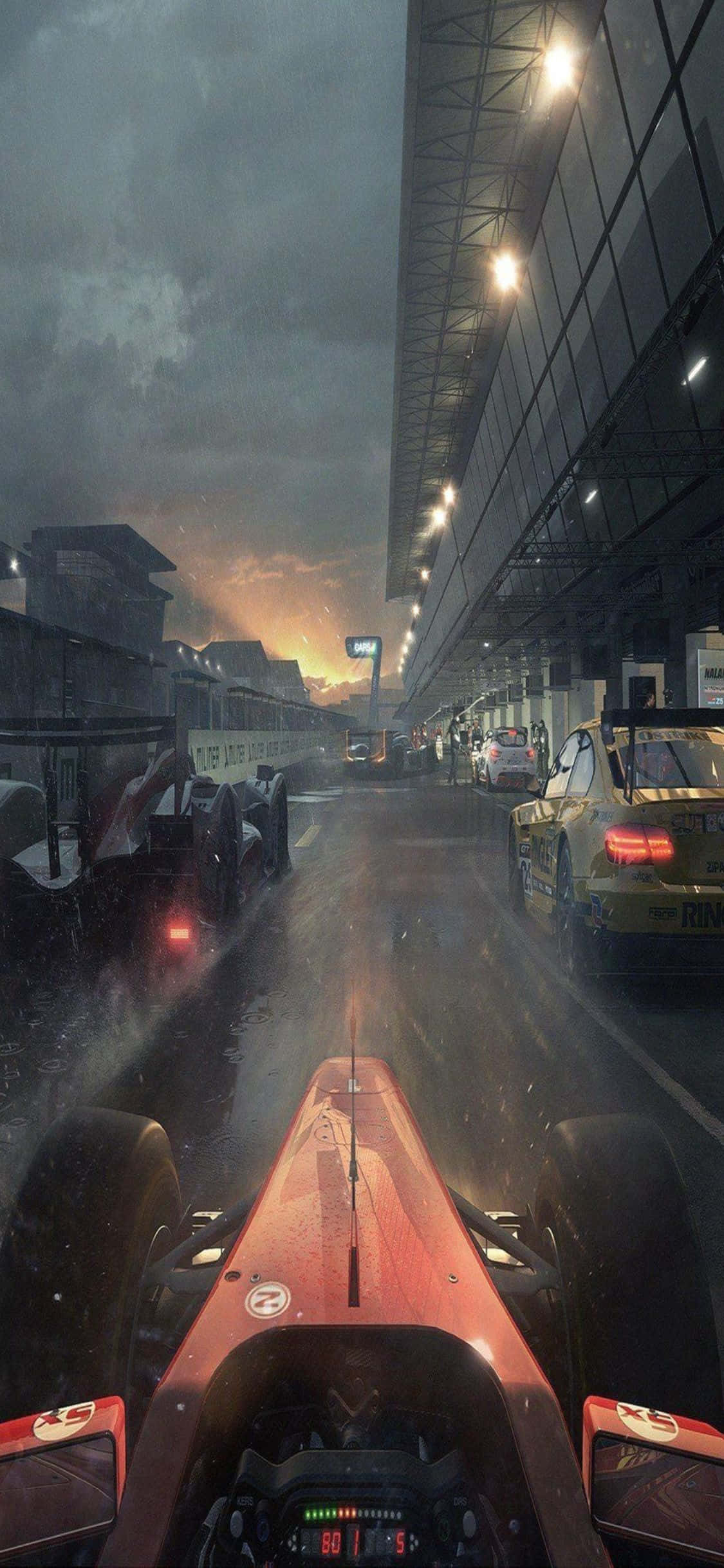 Fondo de Project Cars para iPhone X: Línea de salida de una pista de carreras Fondos de pantalla